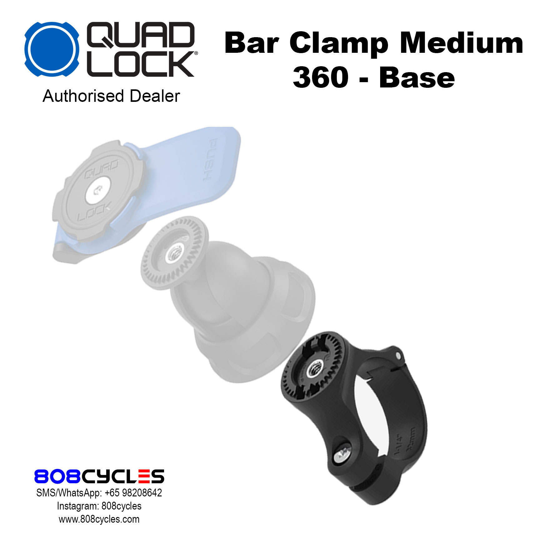 Quad Lock 360 Base - Bar Clamp Medium - Image 5