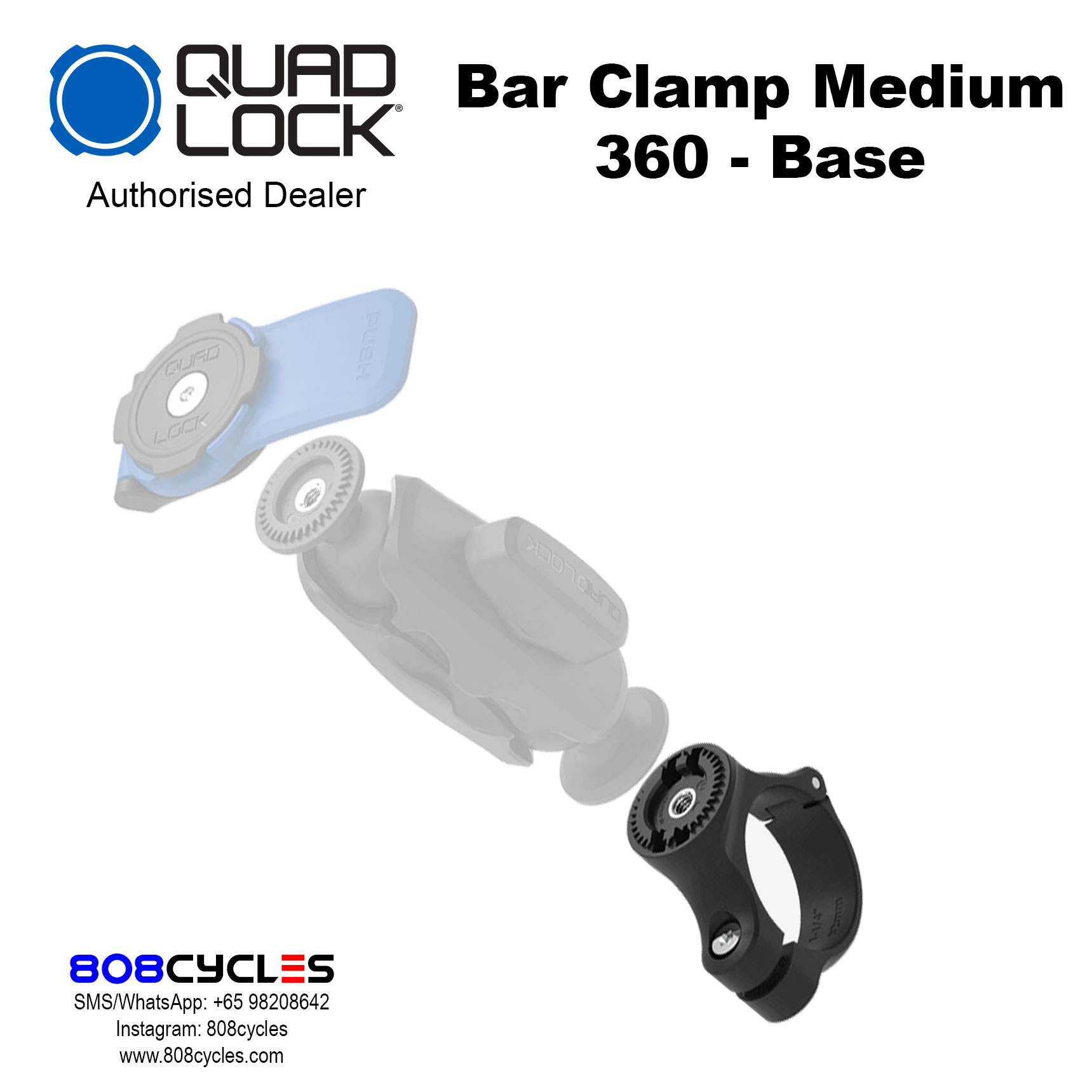 Quad Lock 360 Base - Bar Clamp Medium - Image 6