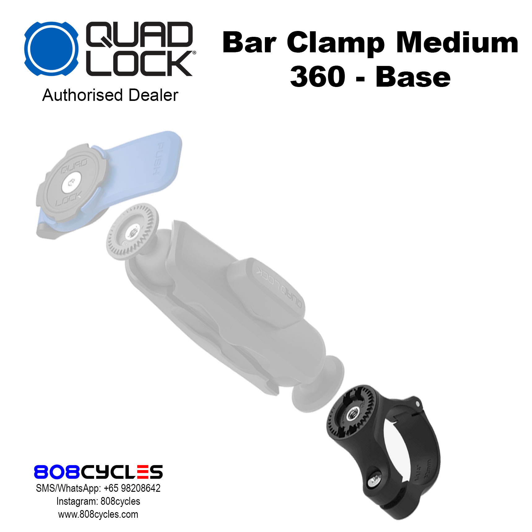 Quad Lock 360 Base - Bar Clamp Medium - Image 7