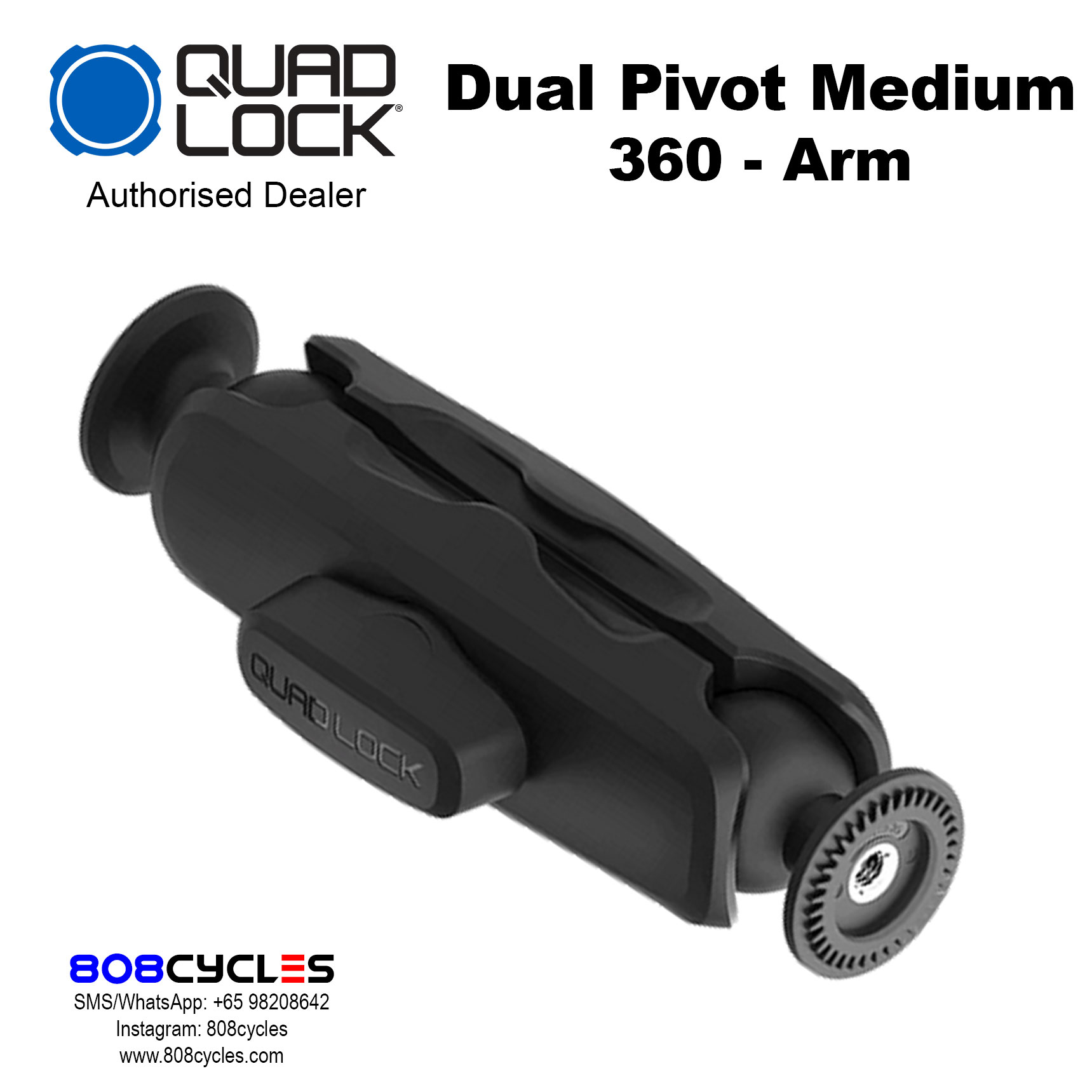 Quad Lock 360 Arm - Dual Pivot Medium