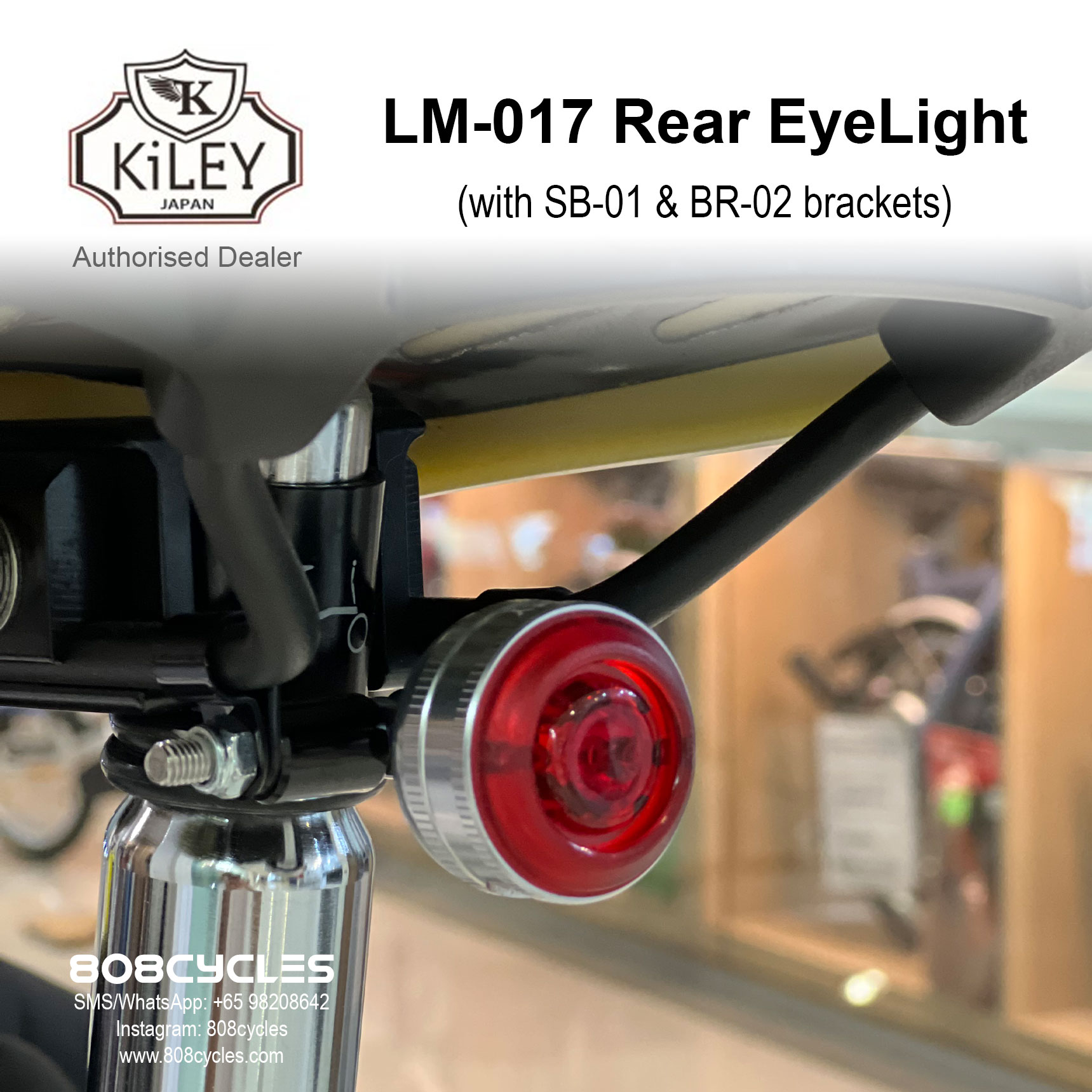 KiLEY LM017 Silver Rear Light + SB-01 + BR-02 - Image 2