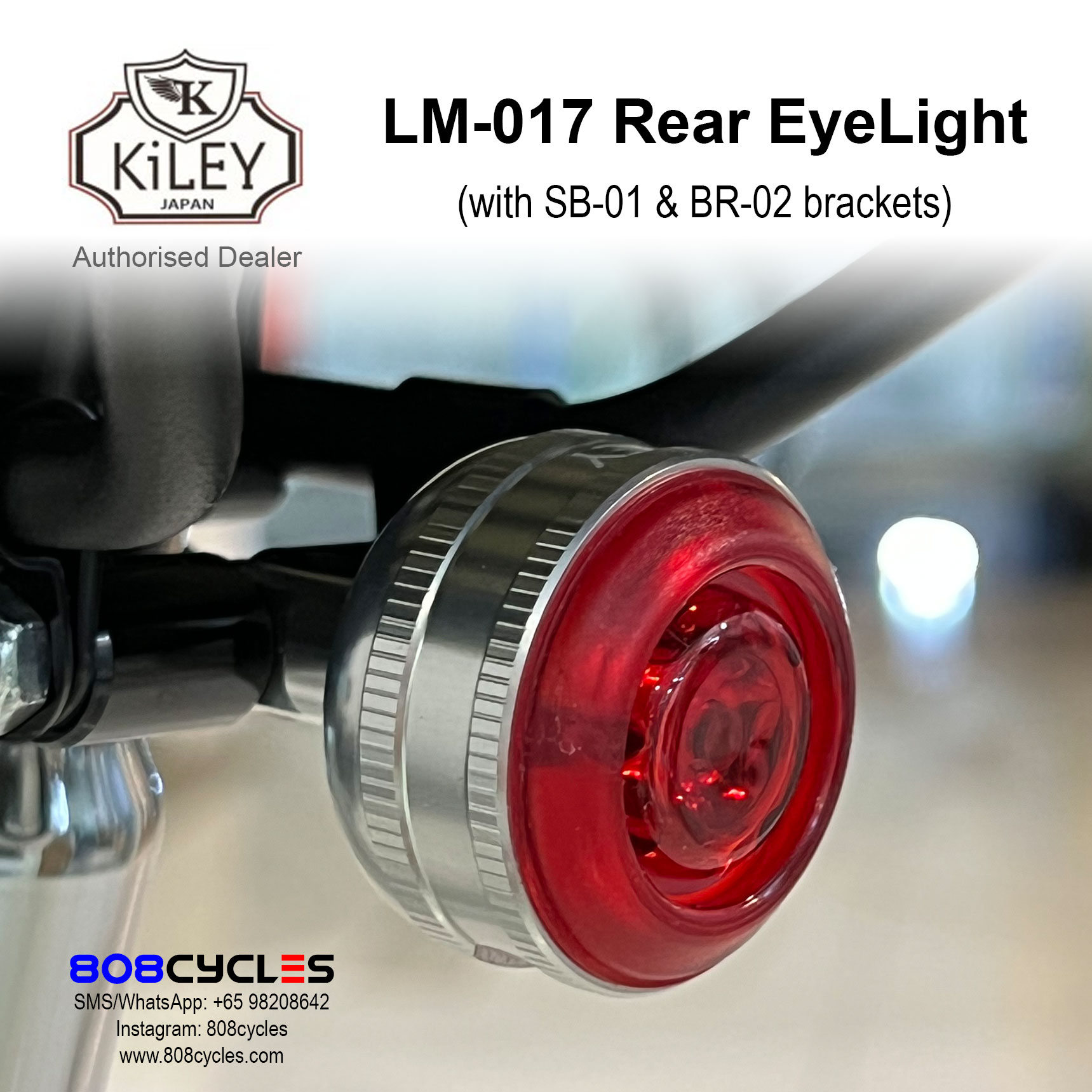 KiLEY LM017 Silver Rear Light + SB-01 + BR-02 - Image 4