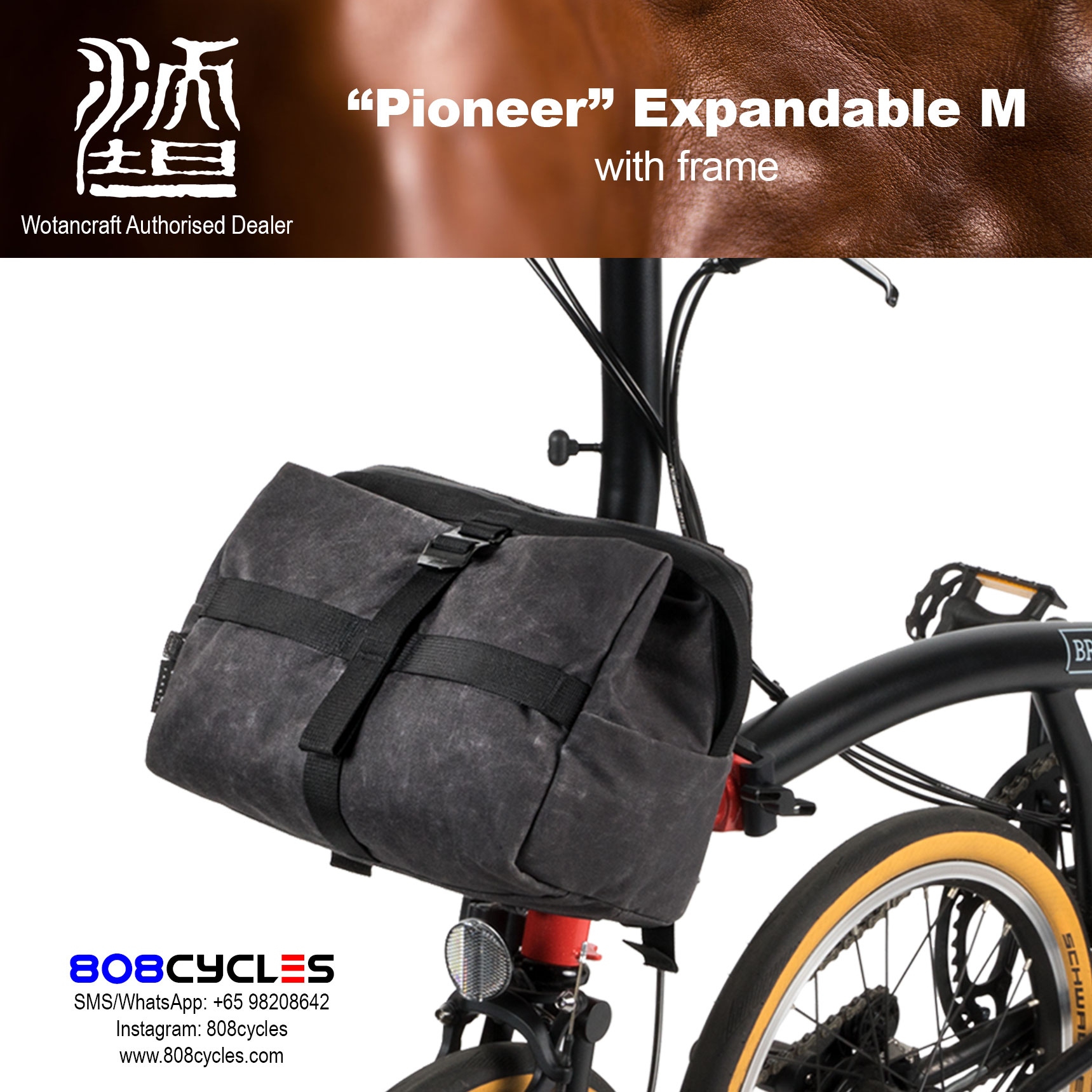 Wotancraft “Pioneer” Expandable Front Bag M for Brompton - Image 2