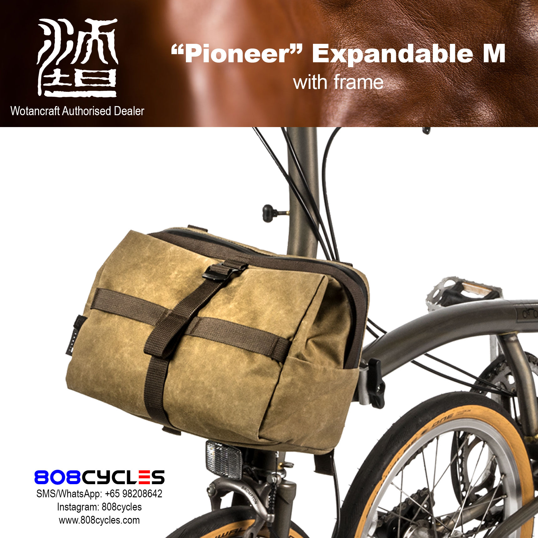 Wotancraft “Pioneer” Expandable Front Bag M for Brompton