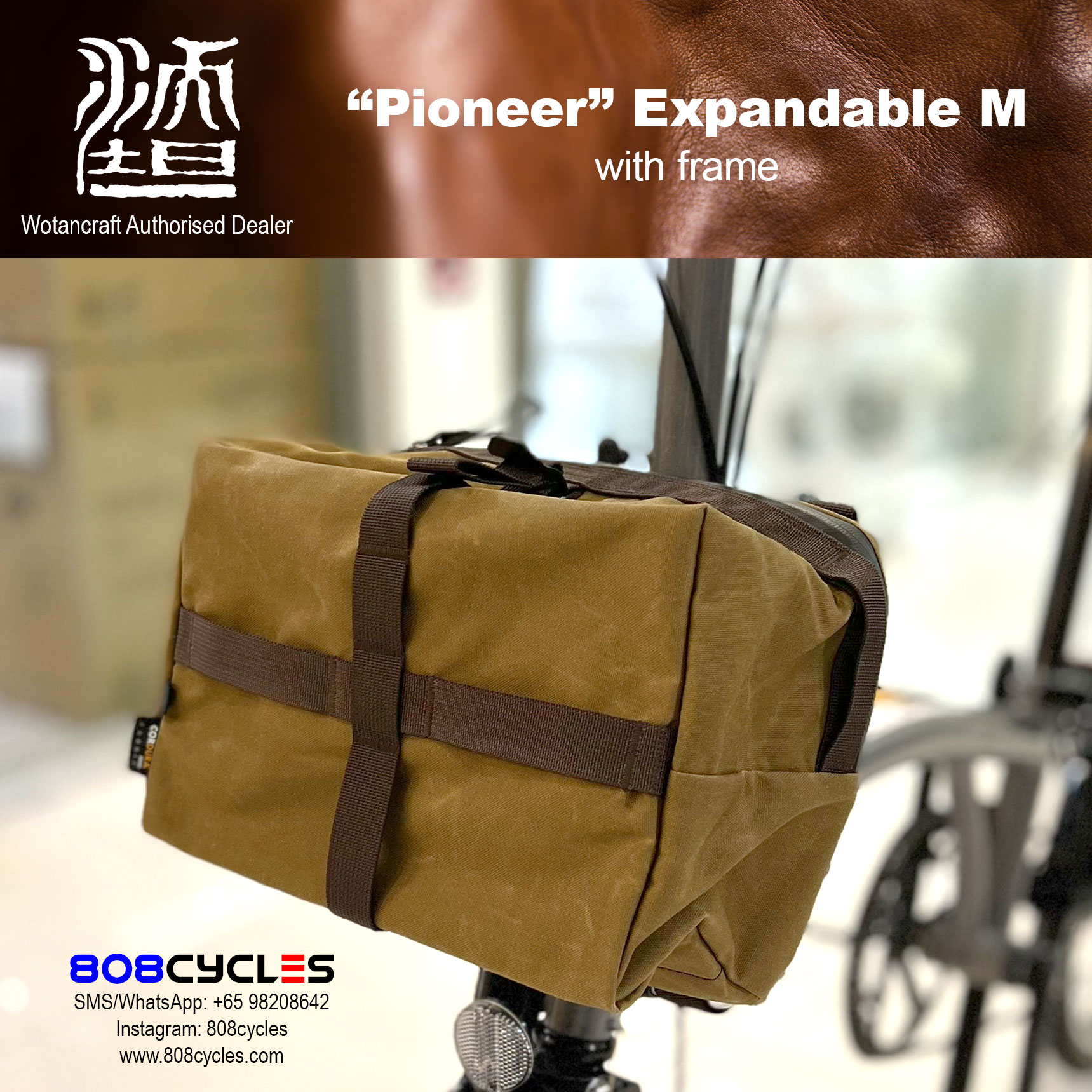 Wotancraft “Pioneer” Expandable Front Bag M for Brompton - Image 4