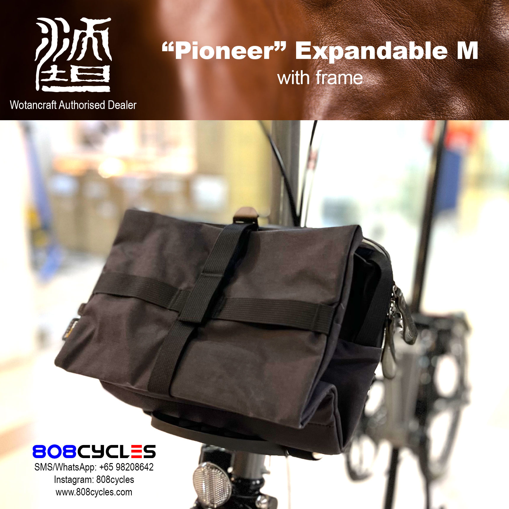 Wotancraft “Pioneer” Expandable Front Bag M for Brompton - Image 8