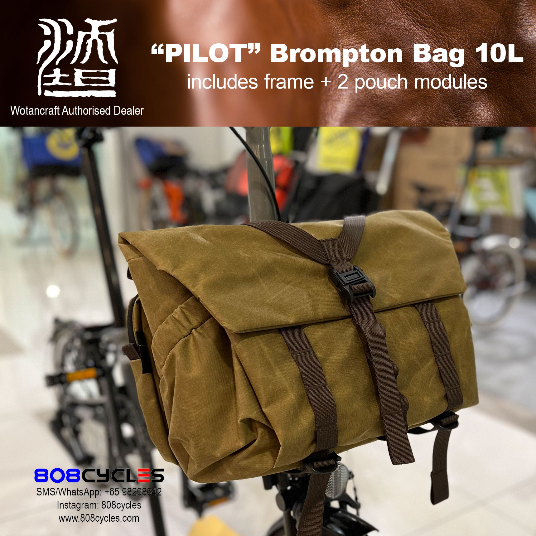 Wotancraft "Pilot" Brompton Bag 10L with 2 pouch modules - Image 6