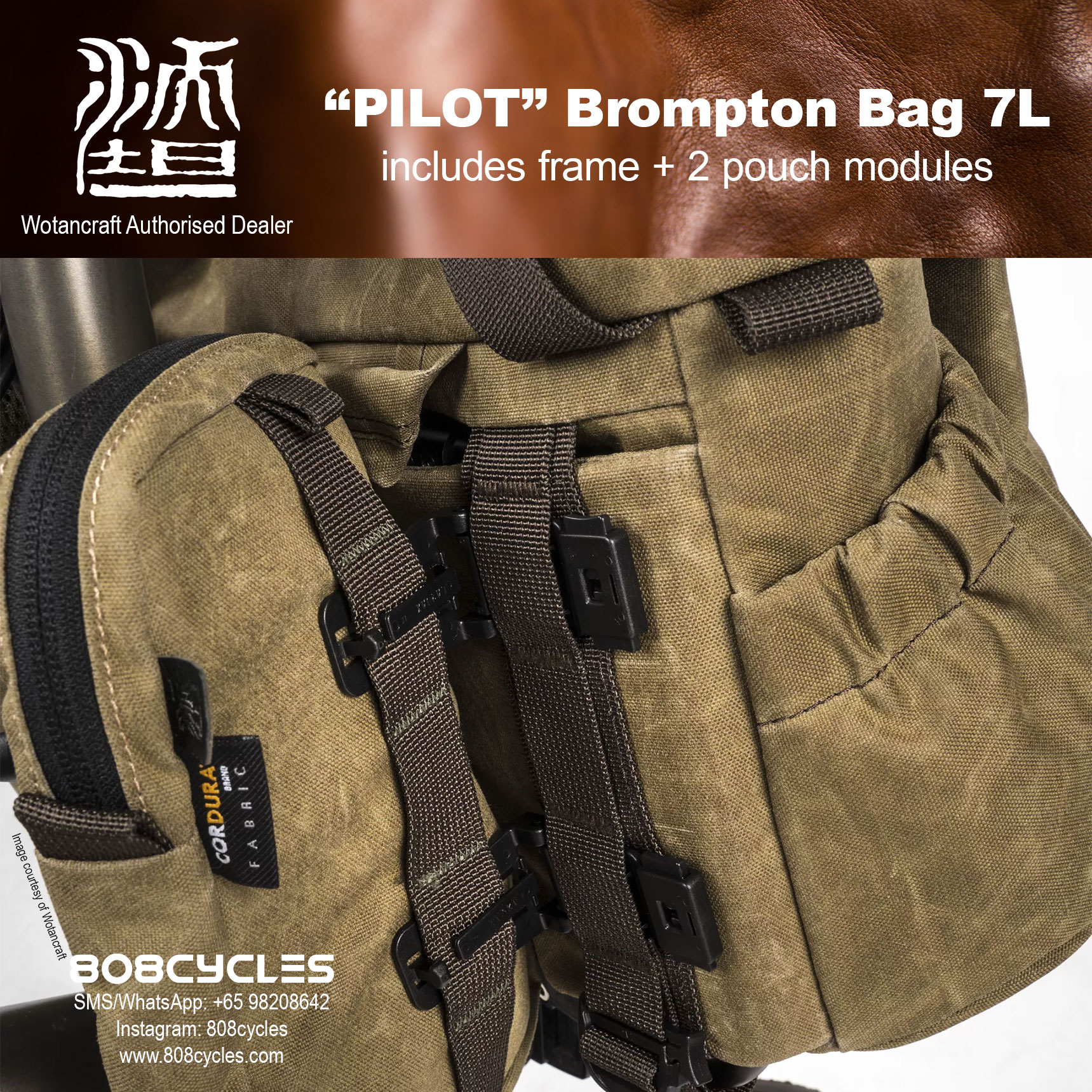 Wotancraft "Pilot" Brompton Bag 7L with 2 pouch modules - Image 6