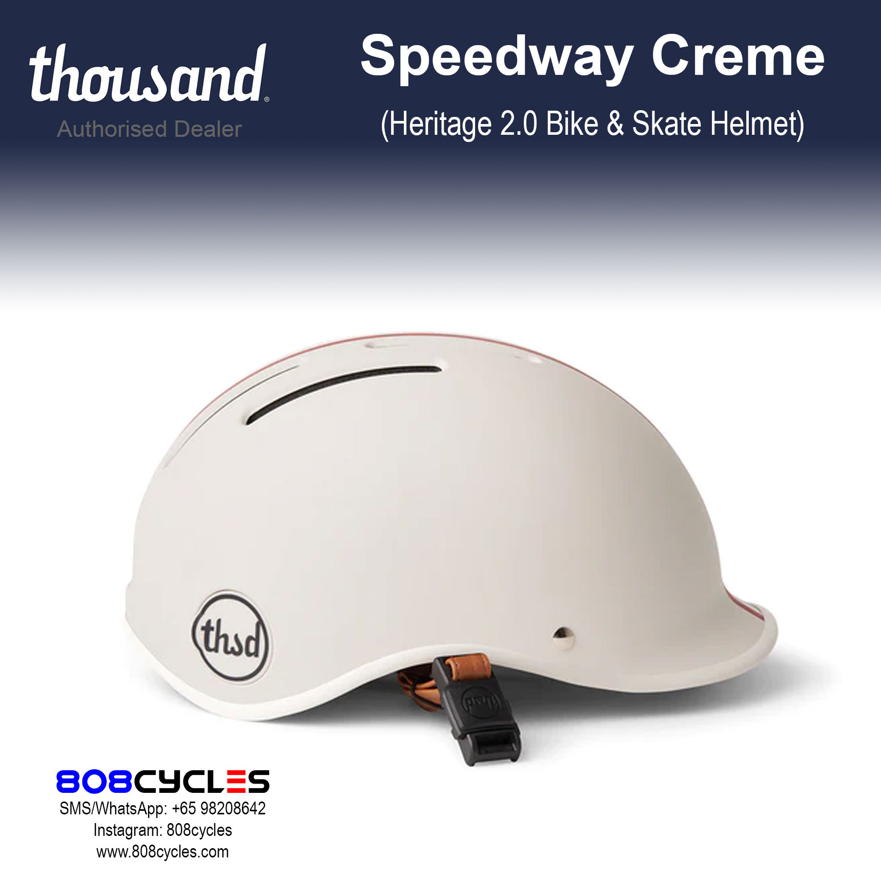Thousand Heritage 2.0 Bike & Skate Helmet - Speedway Creme - Image 3