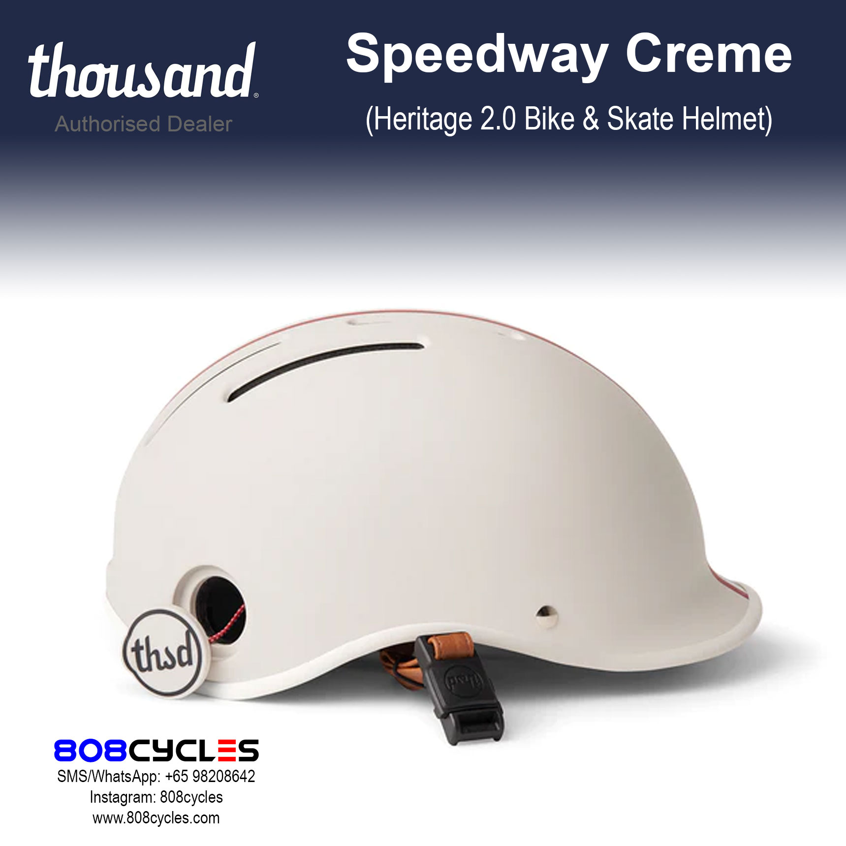 Thousand Heritage 2.0 Bike & Skate Helmet - Speedway Creme - Image 4