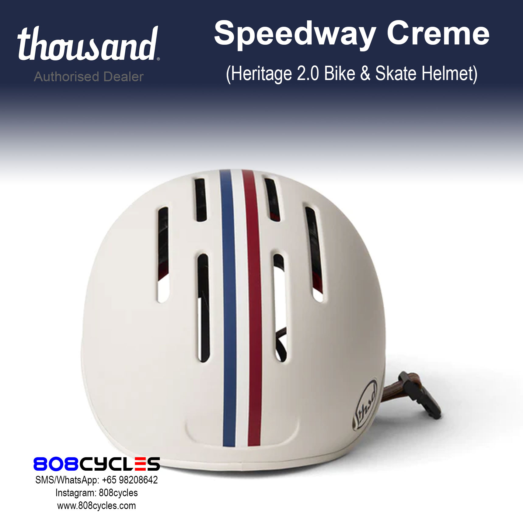 Thousand Heritage 2.0 Bike & Skate Helmet - Speedway Creme - Image 6