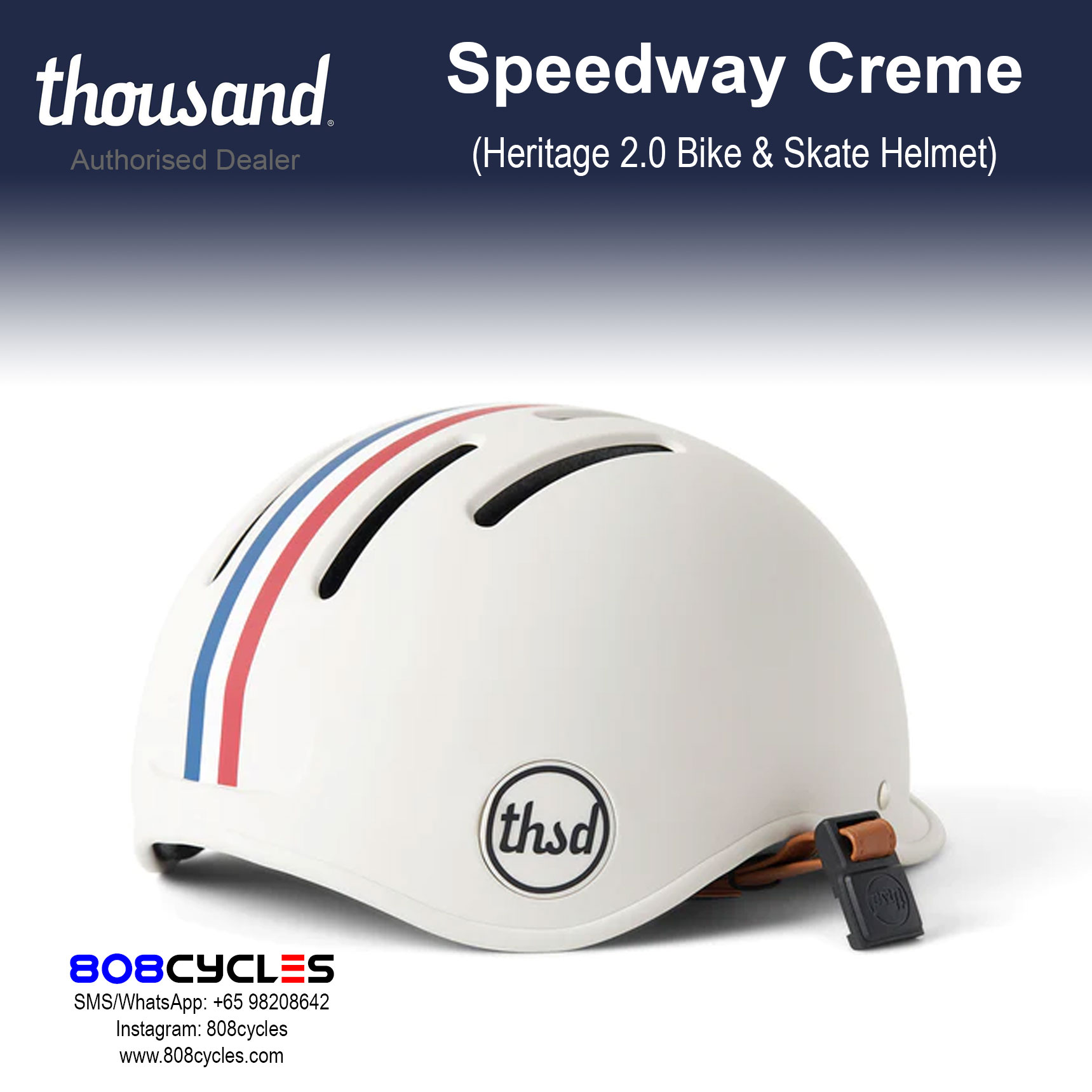 Thousand Heritage 2.0 Bike & Skate Helmet - Speedway Creme - Image 8