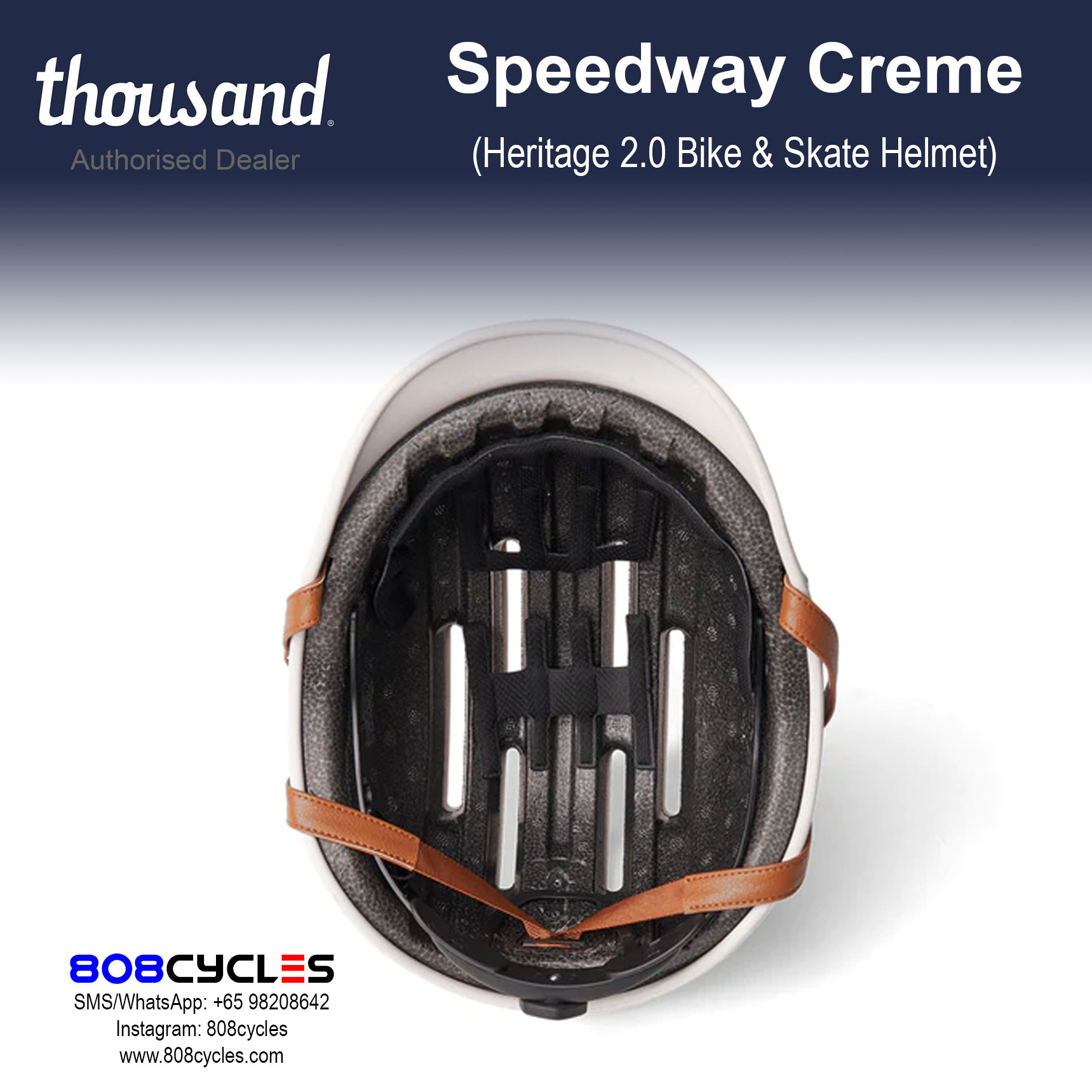 Thousand Heritage 2.0 Bike & Skate Helmet - Speedway Creme - Image 9