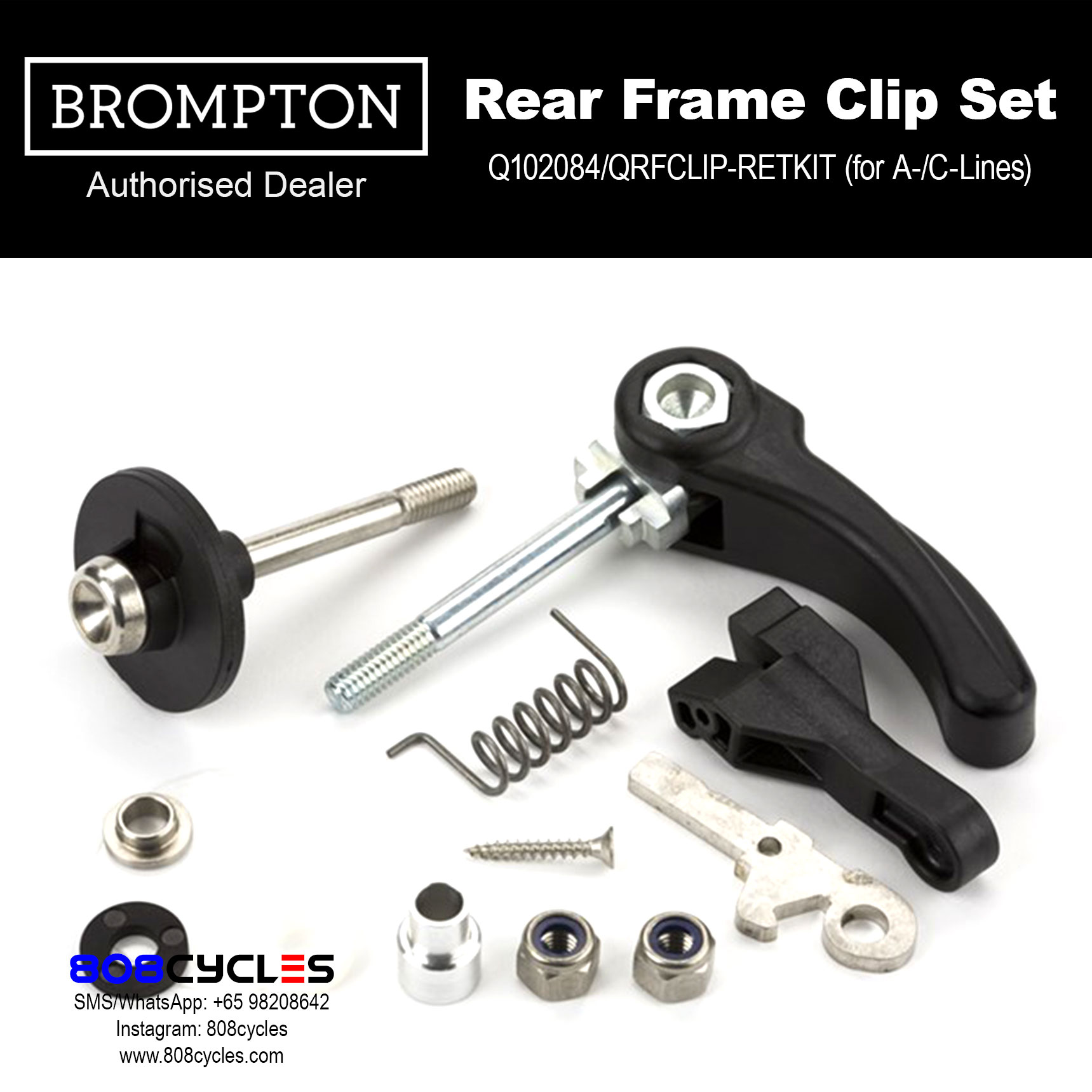 BROMPTON Rear Frame Clip Set (for A-/C-Lines)