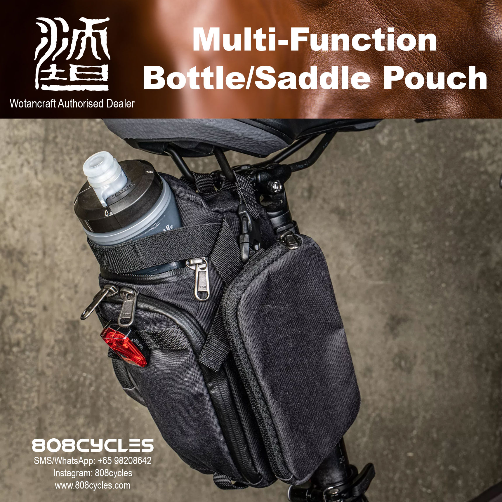 Wotancraft Multi-Function Bottle Saddle Pouch - Image 8