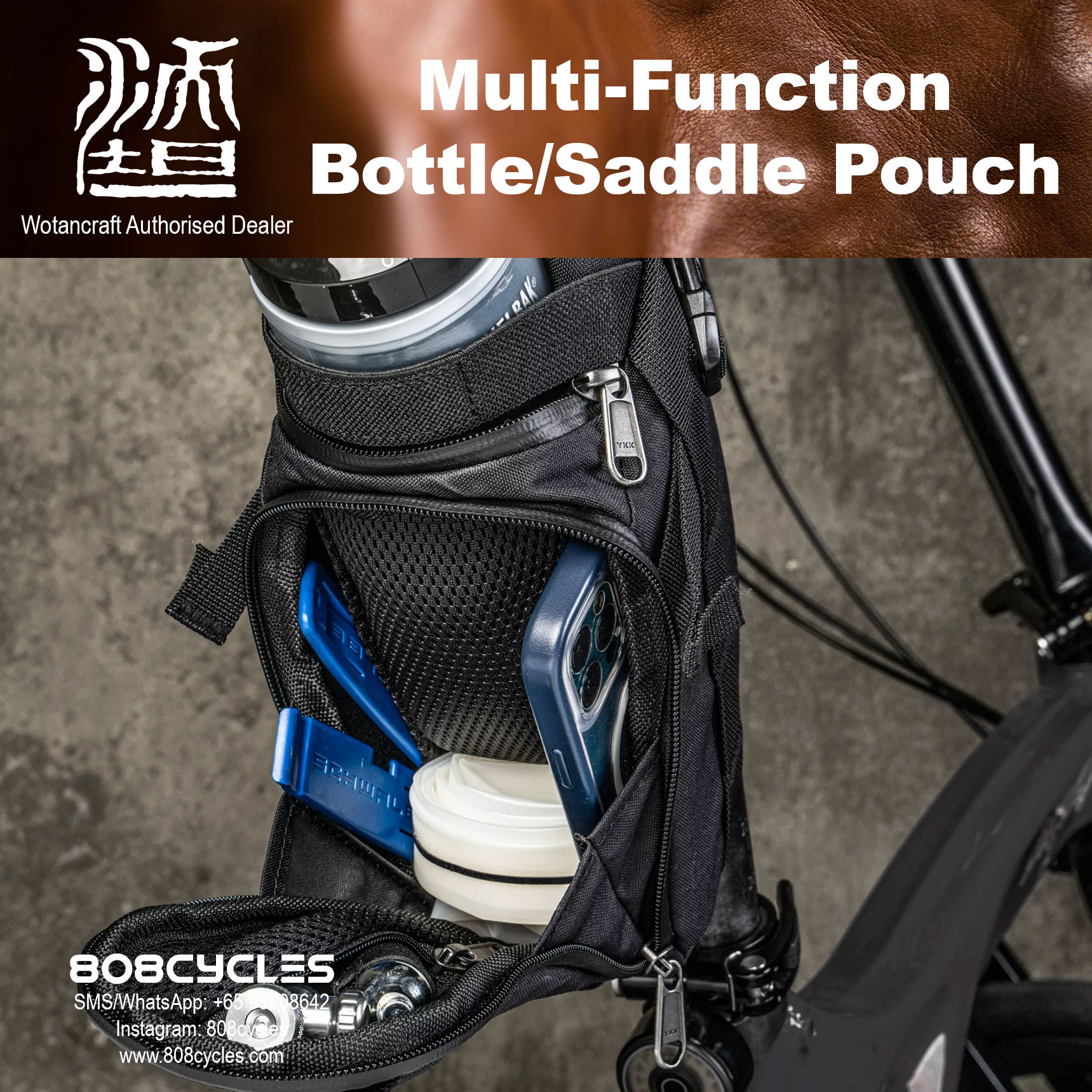 Wotancraft Multi-Function Bottle Saddle Pouch - Image 7