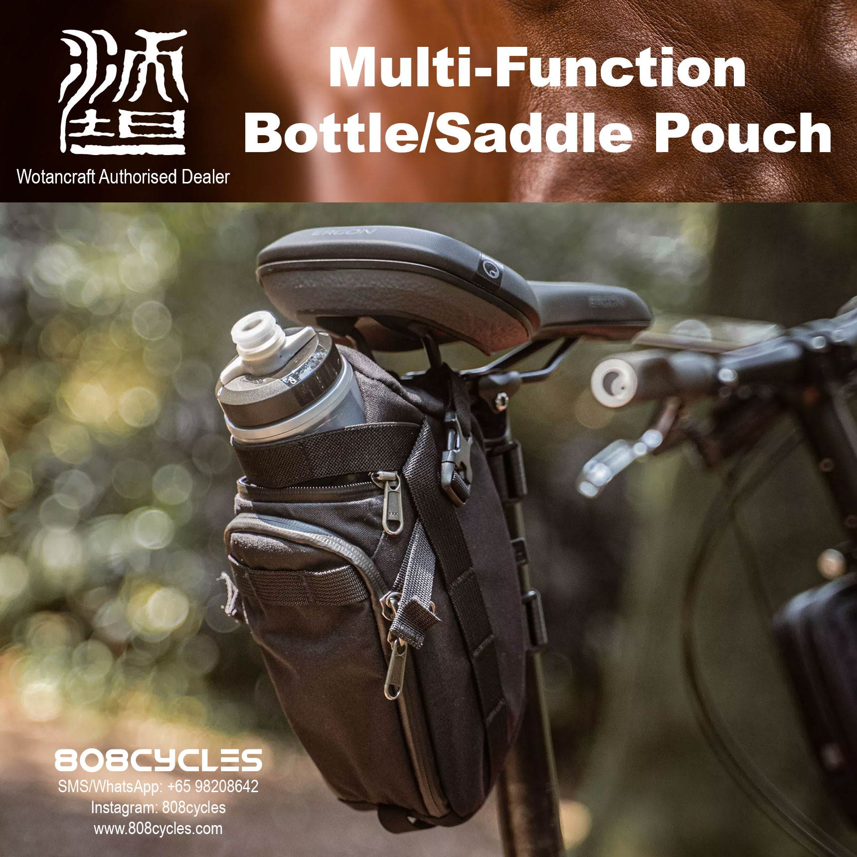 Wotancraft Multi-Function Bottle Saddle Pouch - Image 4