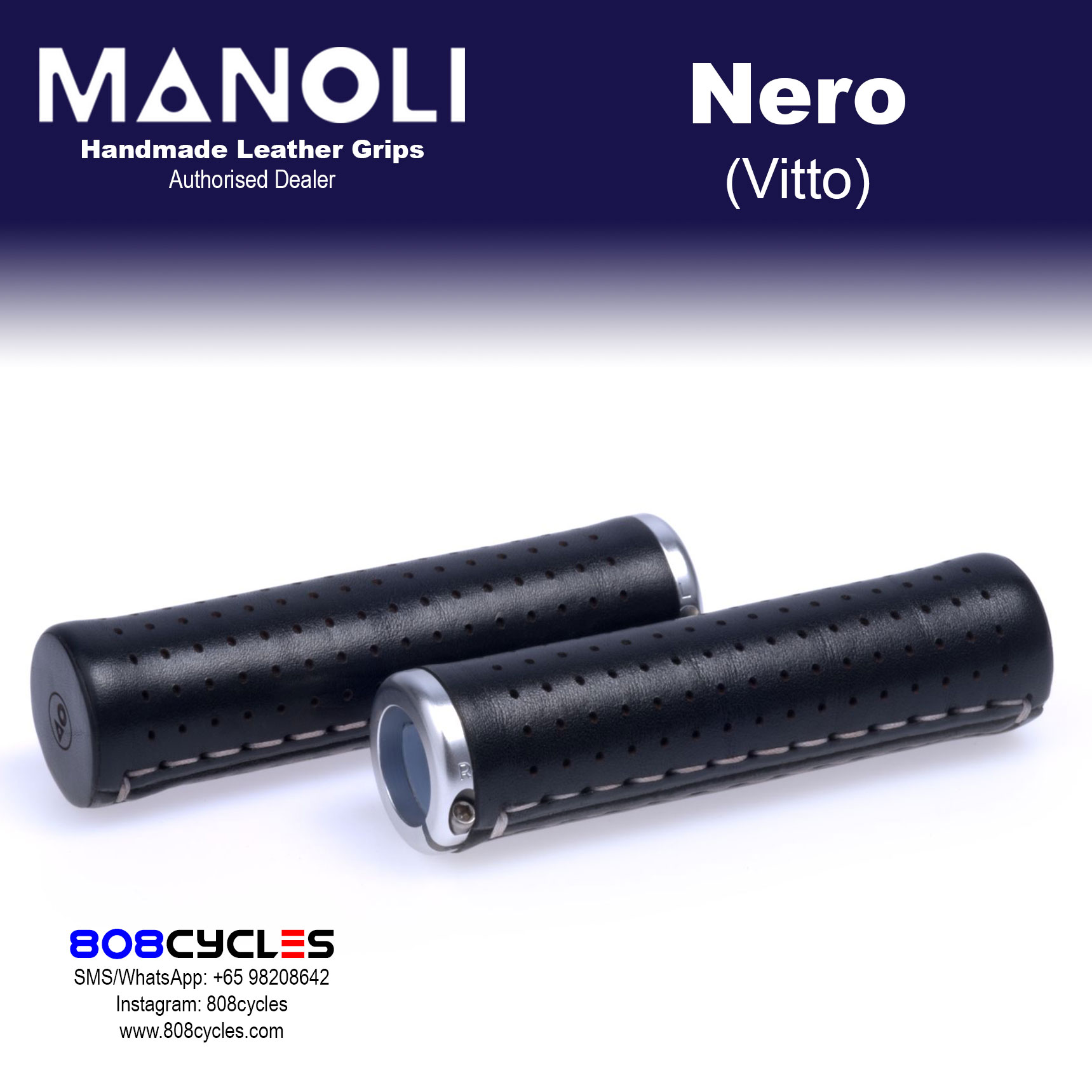 Manoli Leather Grips - Vitto Nero - Image 6