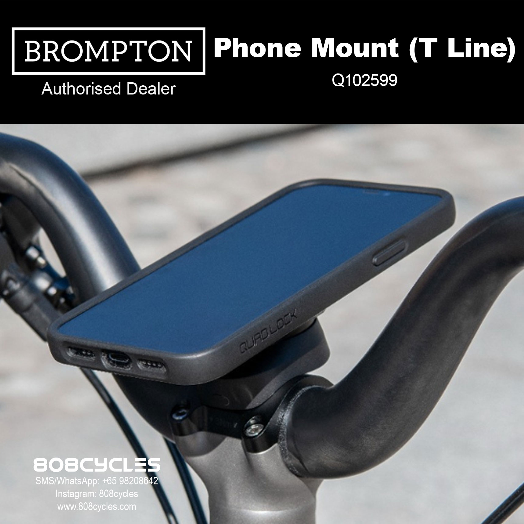 BROMPTON Quad Lock Phone Mount For P Line Mk2 and T Line Q102599 - Image 5