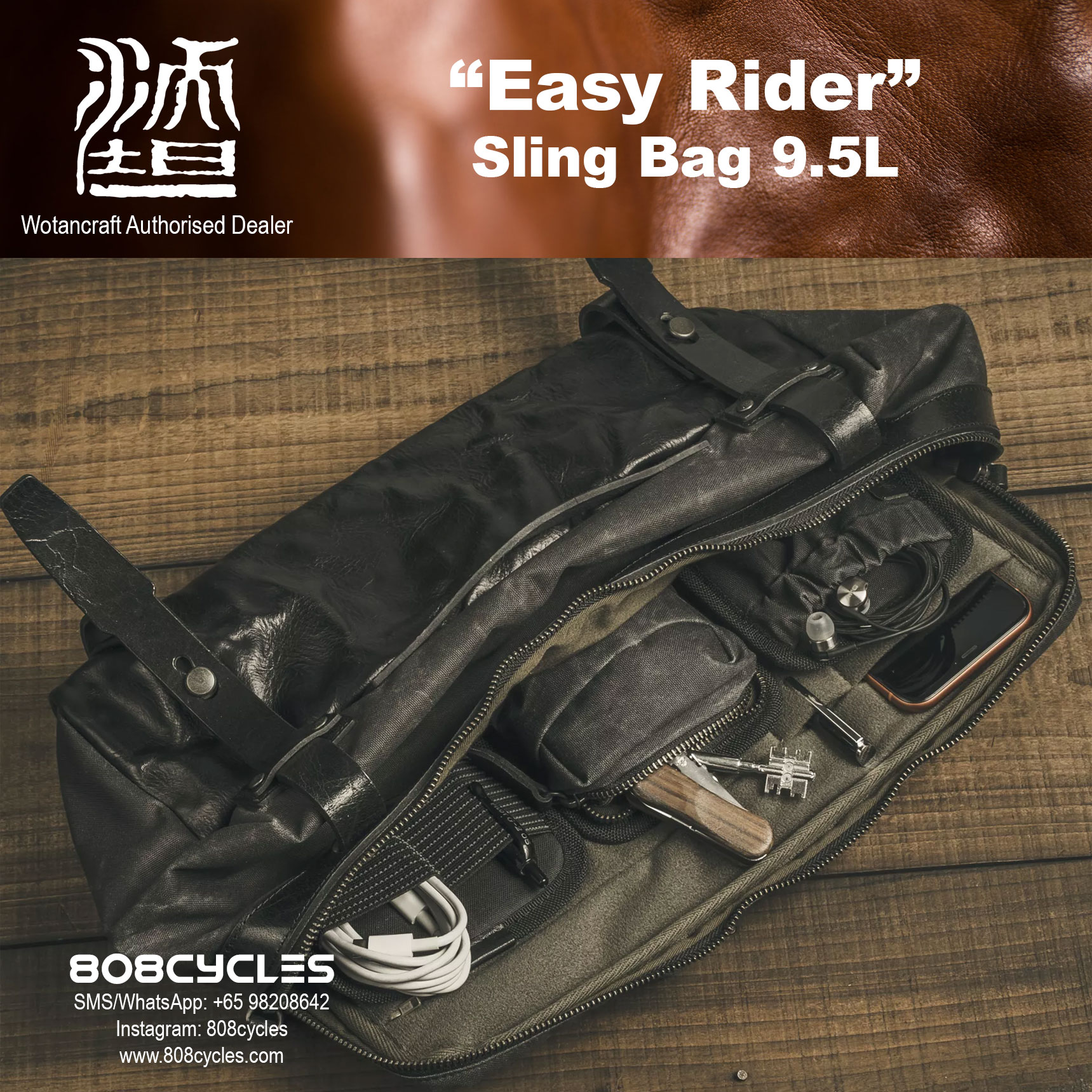 Wotancraft "Easy Rider" Sling Bag 9.5L - Image 20