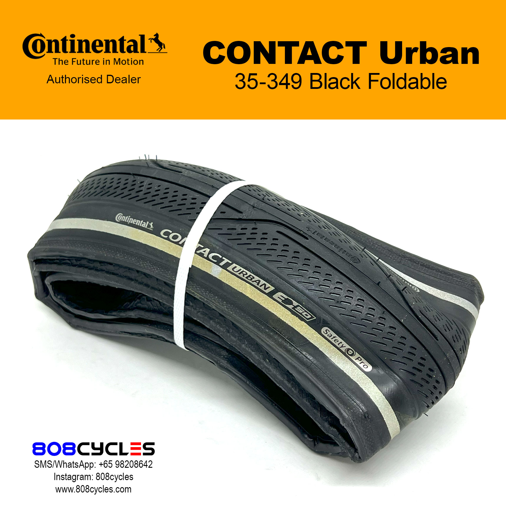 Continental CONTACT Urban (Black) for Brompton – 808 Cycles