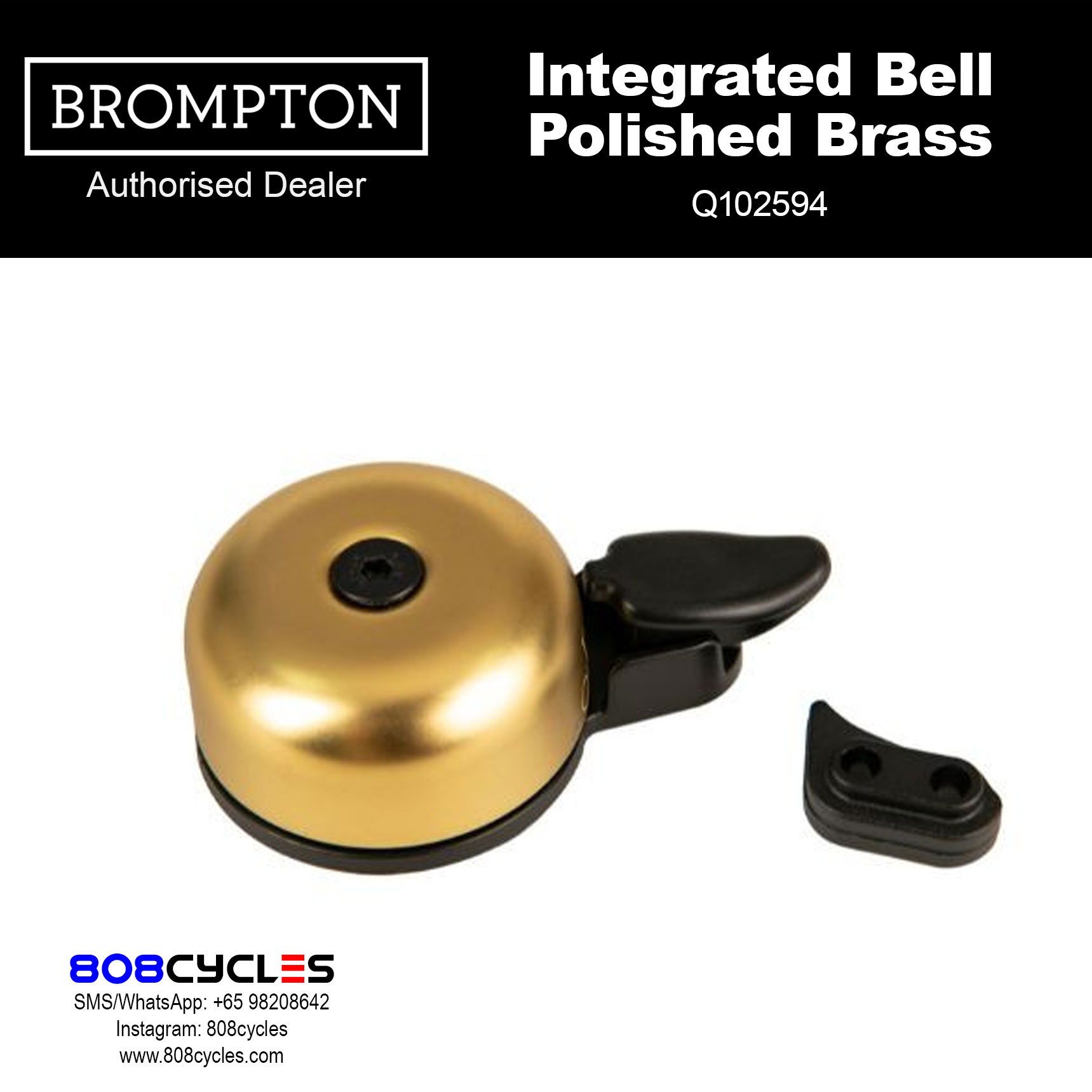 BROMPTON Integrated Bell - Polished Brass Q102594 - Image 2