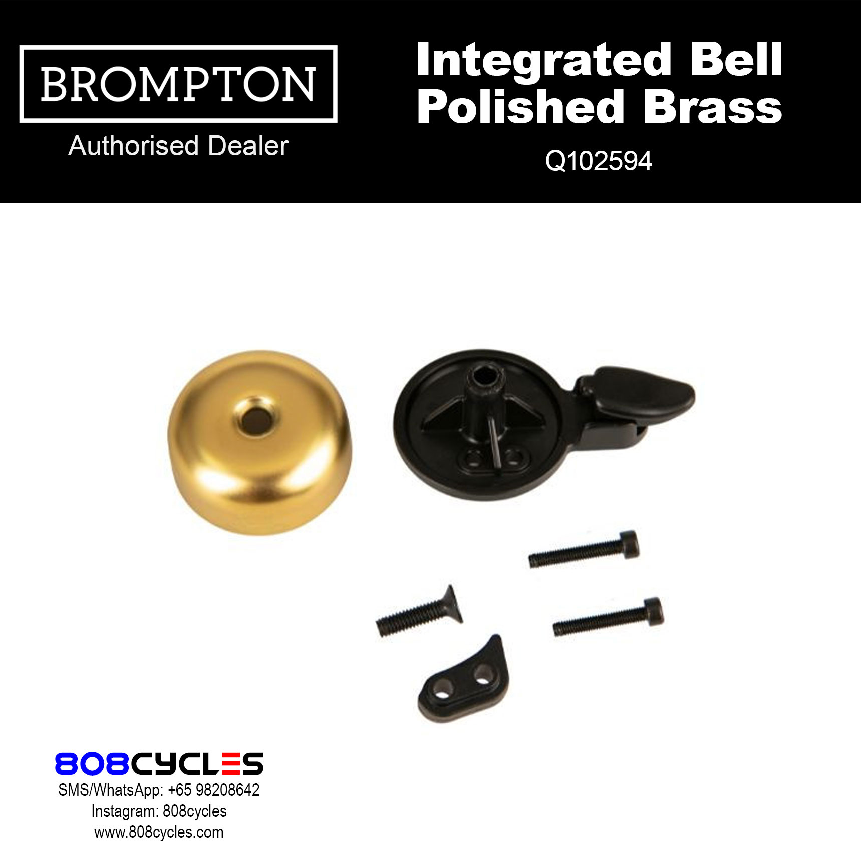 BROMPTON Integrated Bell - Polished Brass Q102594 - Image 3