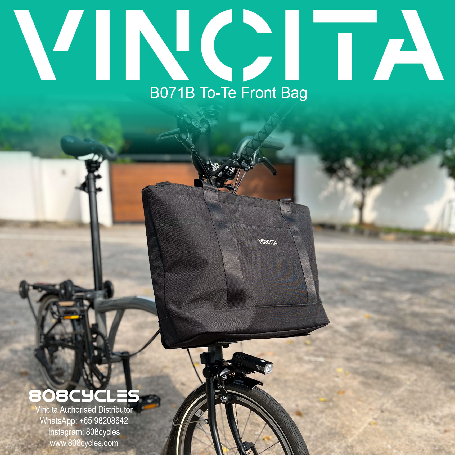 Vincita B071B To-Te Front Bag for Brompton - Image 2