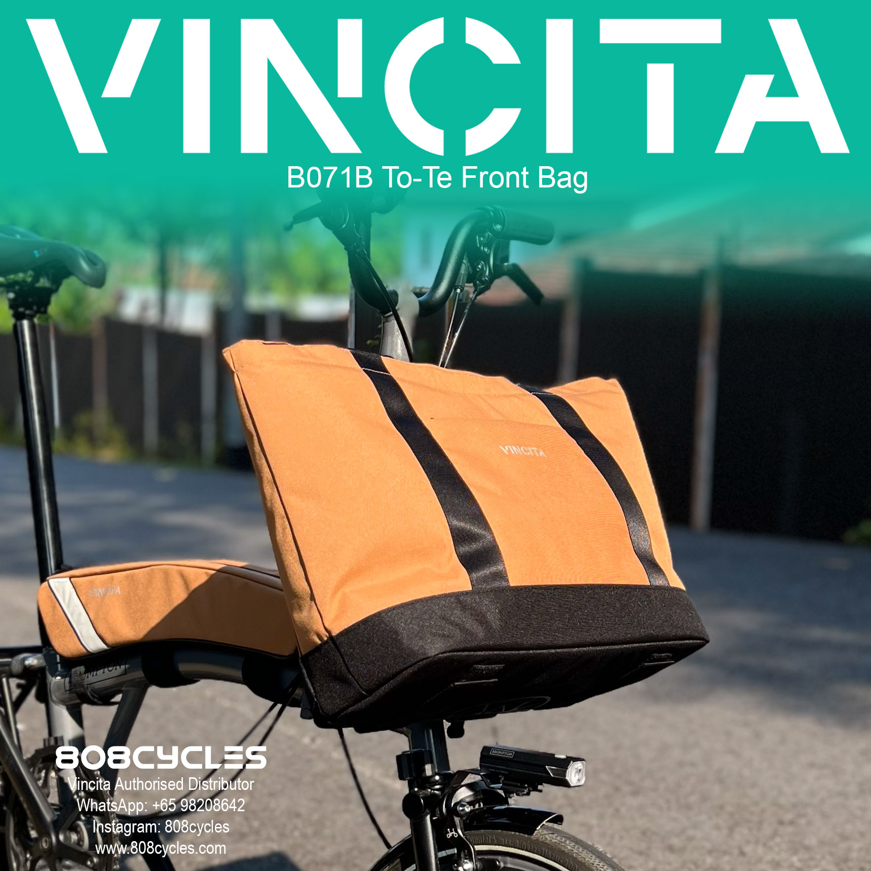 Vincita B071B To-Te Front Bag for Brompton - Image 4