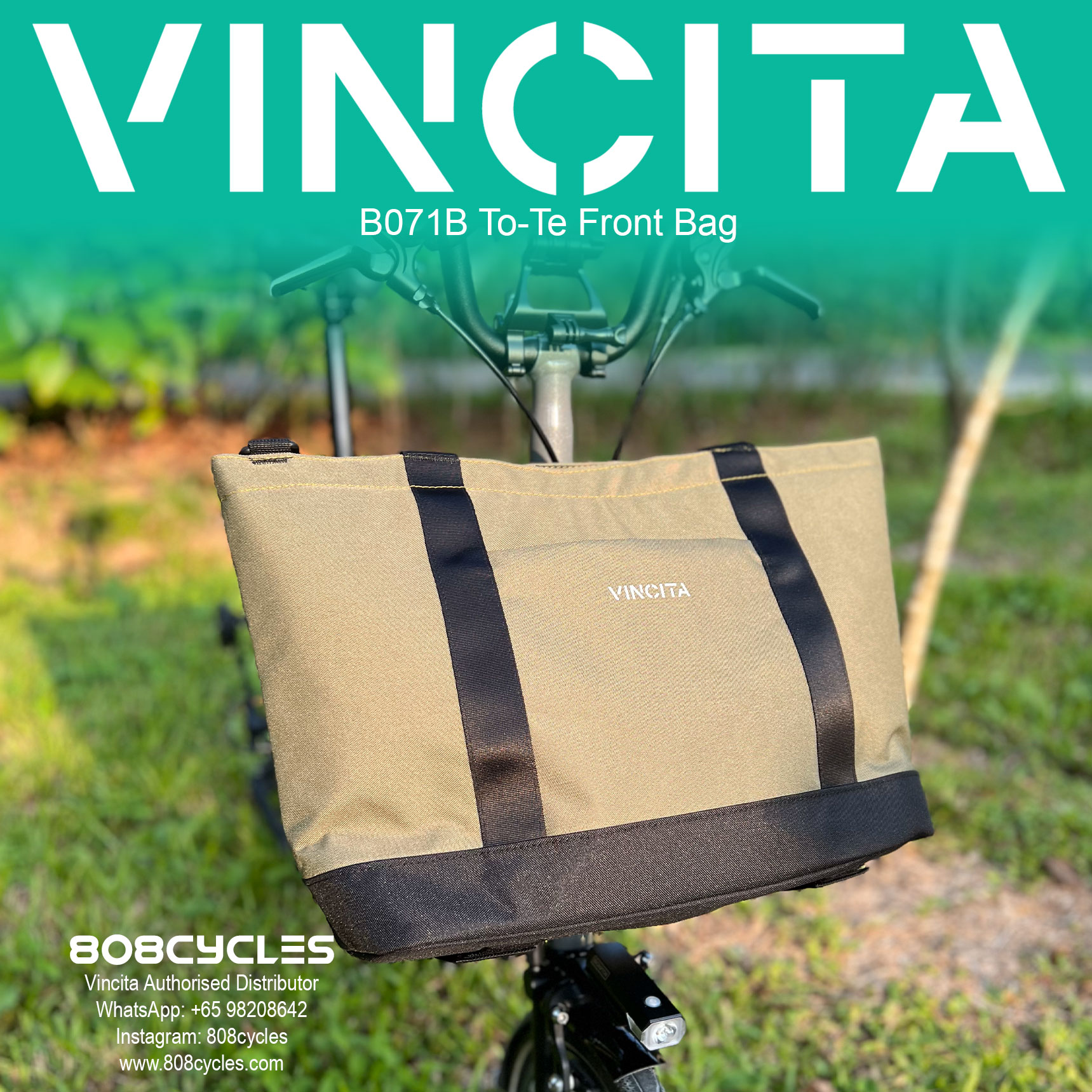 Vincita B071B To-Te Front Bag for Brompton - Image 6