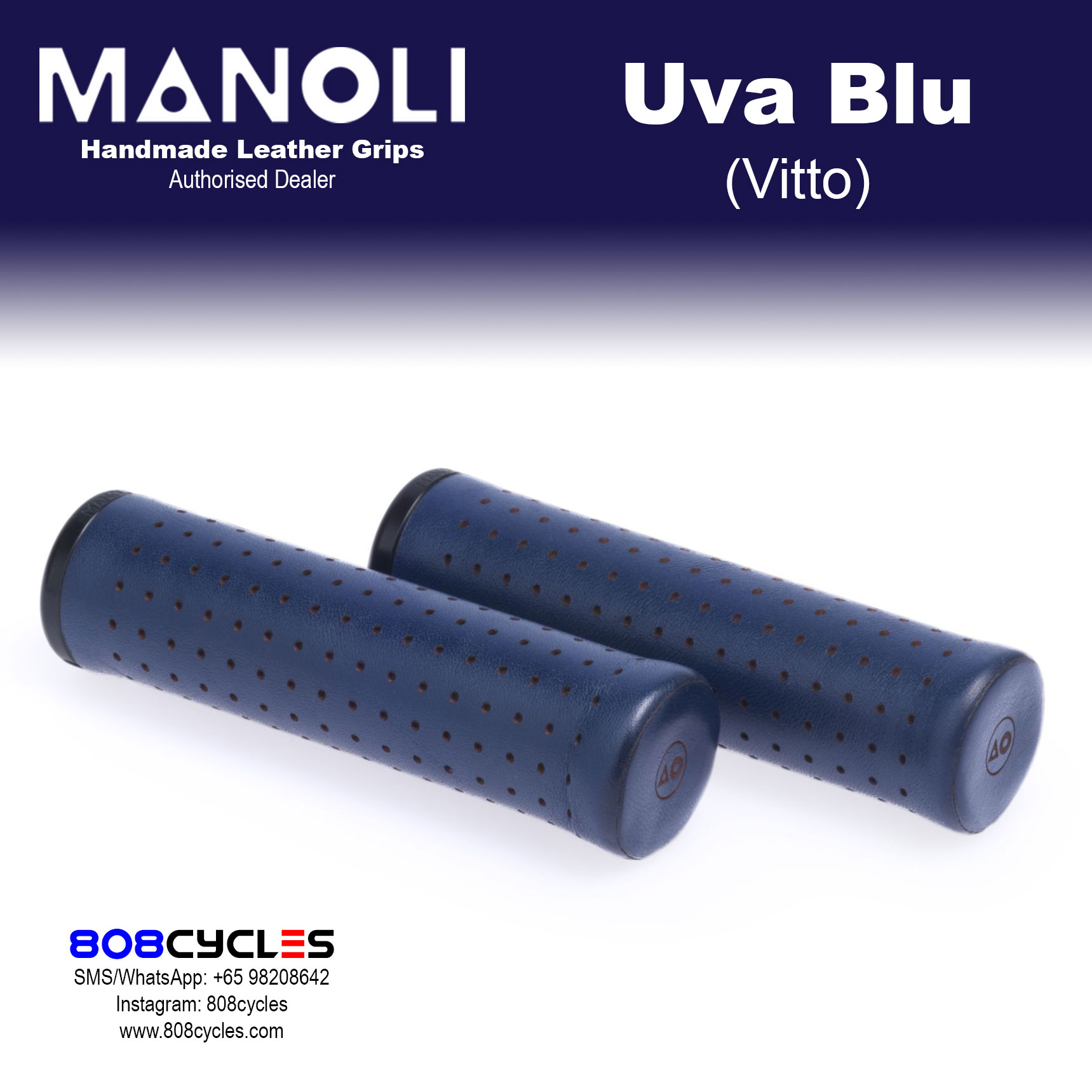 Manoli Leather Grips - Vitto Uva Blu - Image 2