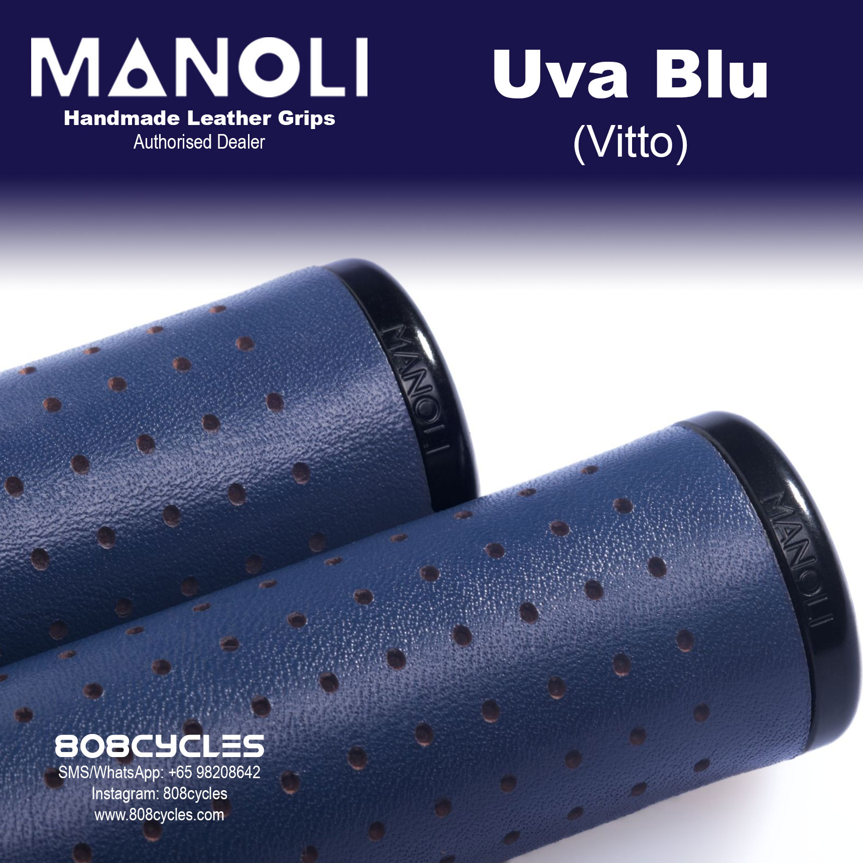 Manoli Leather Grips - Vitto Uva Blu - Image 3