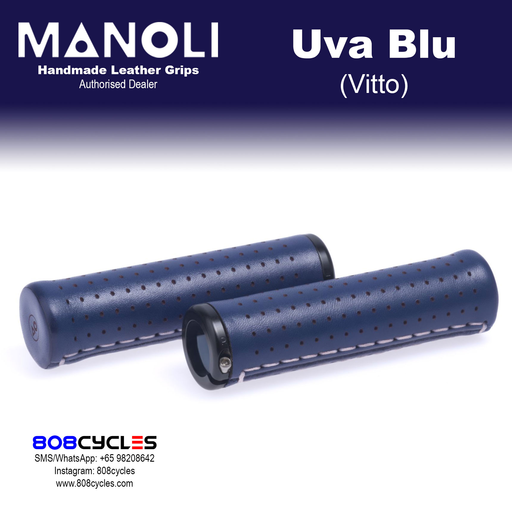 Manoli Leather Grips - Vitto Uva Blu - Image 4