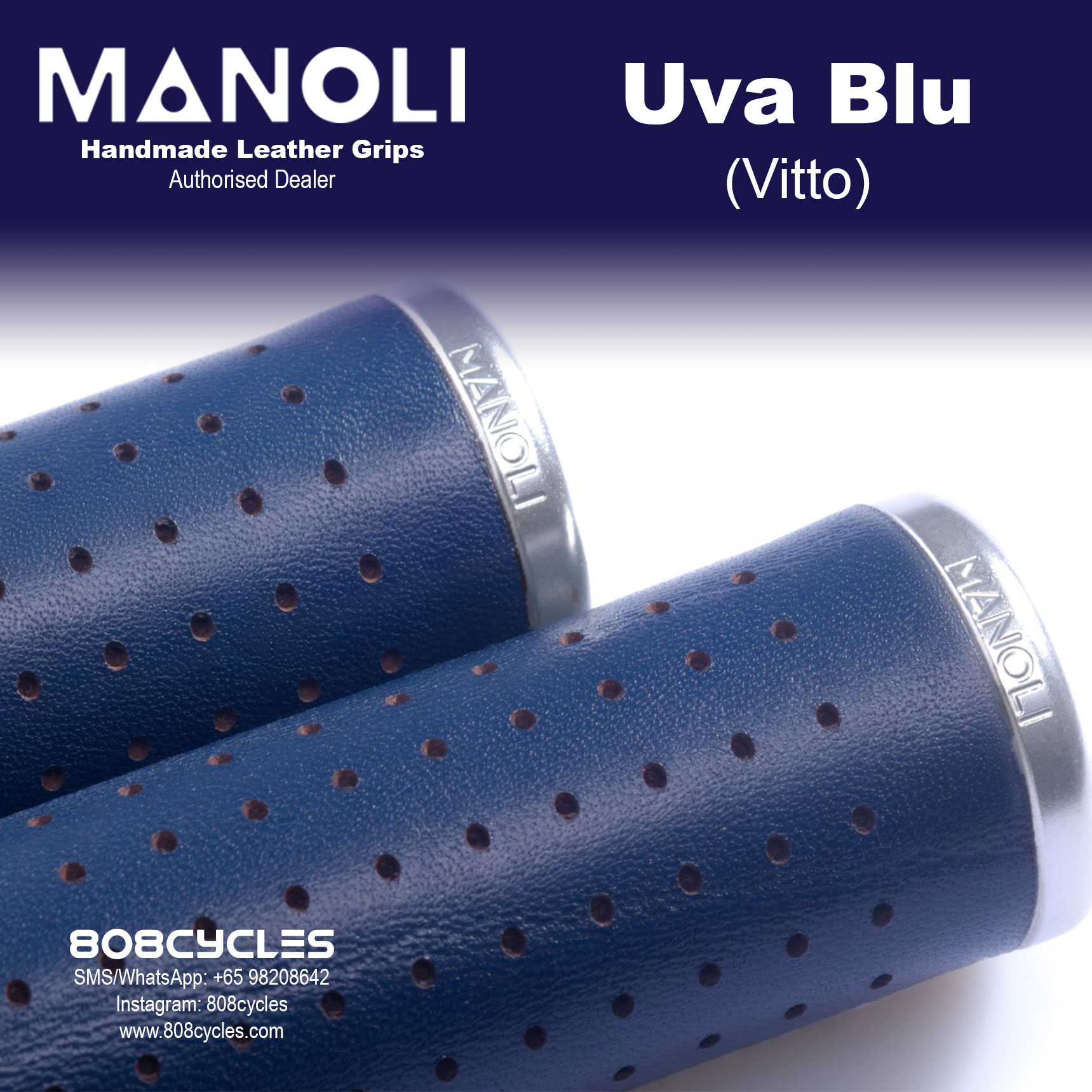 Manoli Leather Grips - Vitto Uva Blu - Image 5