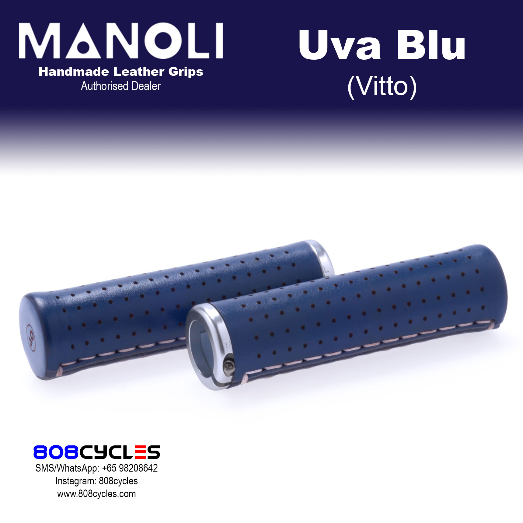 Manoli Leather Grips - Vitto Uva Blu - Image 6