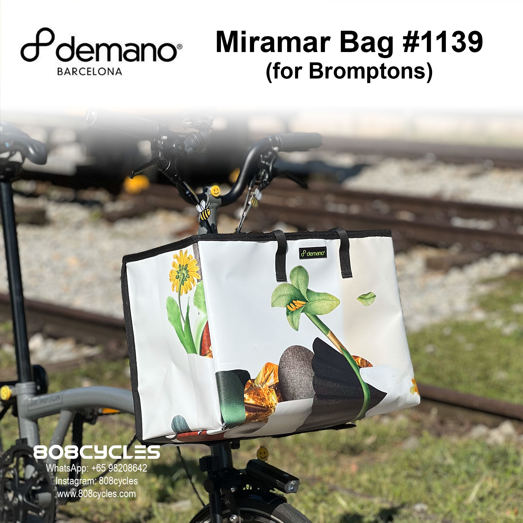 Demano Miramar (#1139) Basket Bag for Brompton
