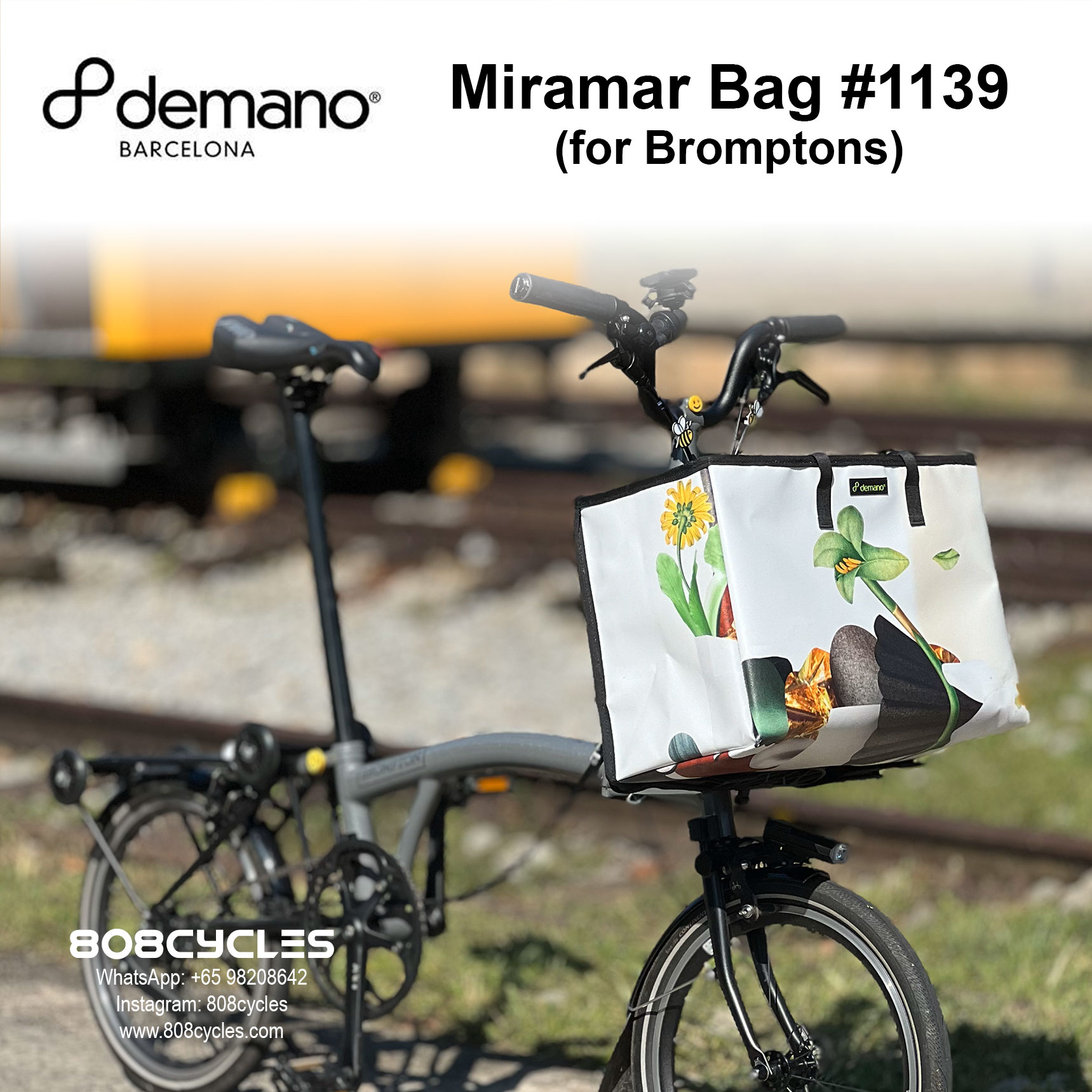 Demano Miramar (#1139) Basket Bag for Brompton - Image 3