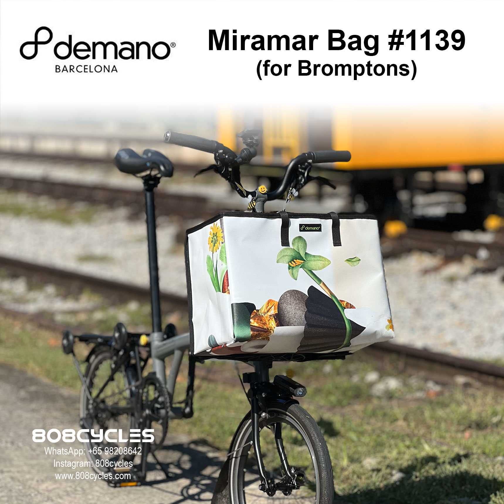 Demano Miramar (#1139) Basket Bag for Brompton - Image 4