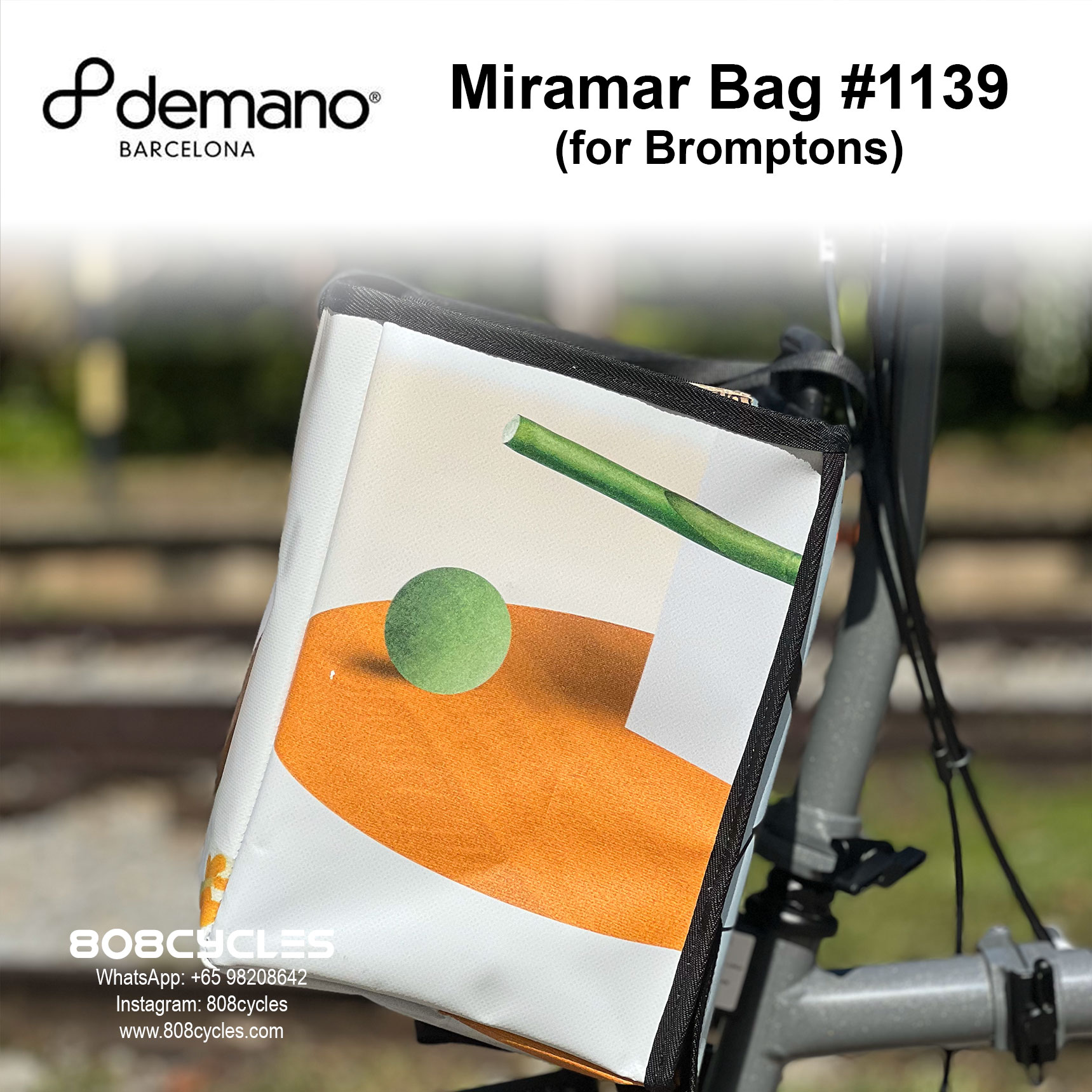 Demano Miramar (#1139) Basket Bag for Brompton - Image 5
