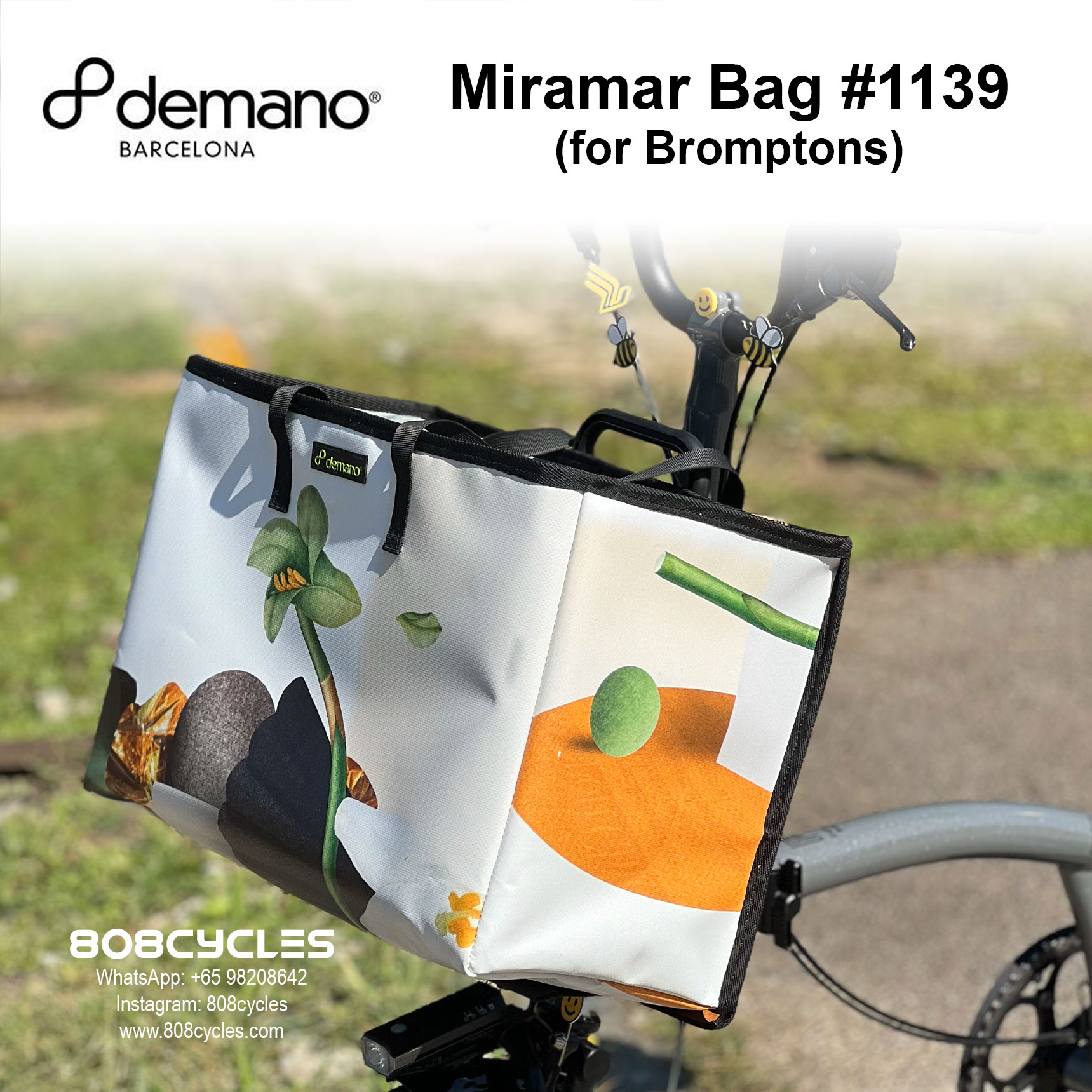 Demano Miramar (#1139) Basket Bag for Brompton - Image 6