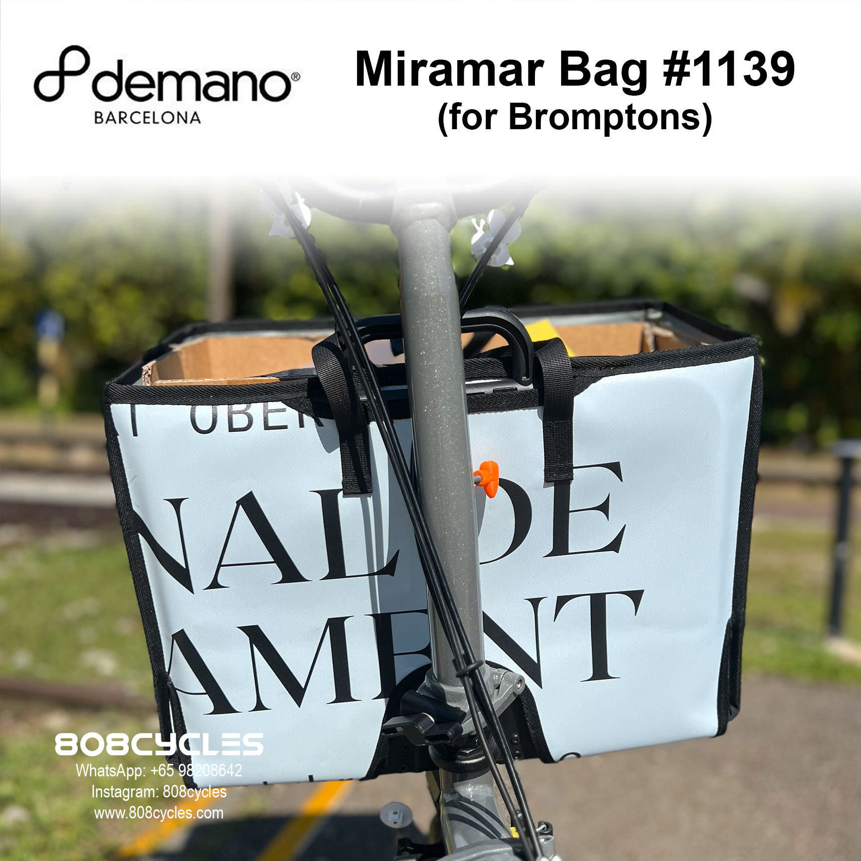 Demano Miramar (#1139) Basket Bag for Brompton - Image 7