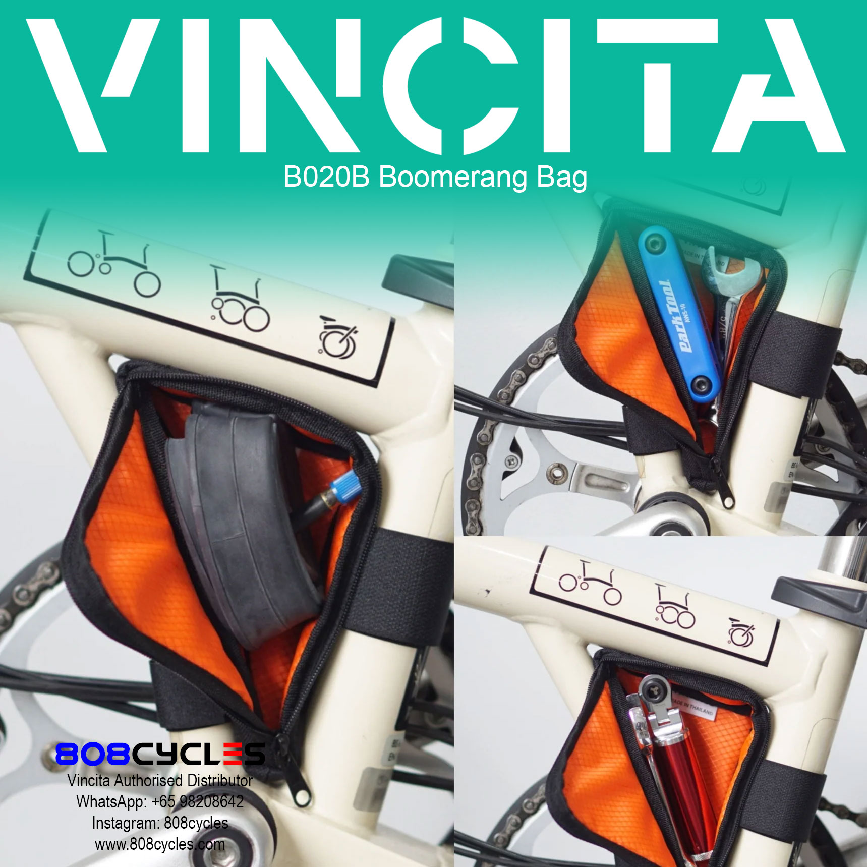Vincita B020B Boomerang Bag for Brompton - Image 7