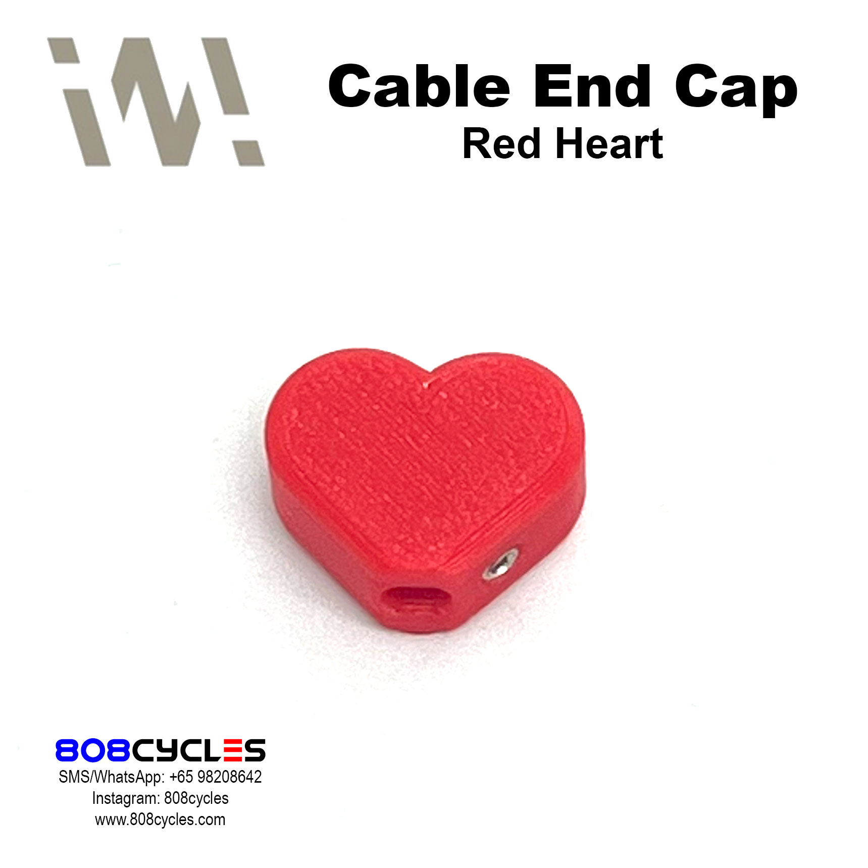 WhamDesign Cable End Cap - Red Heart - Image 2