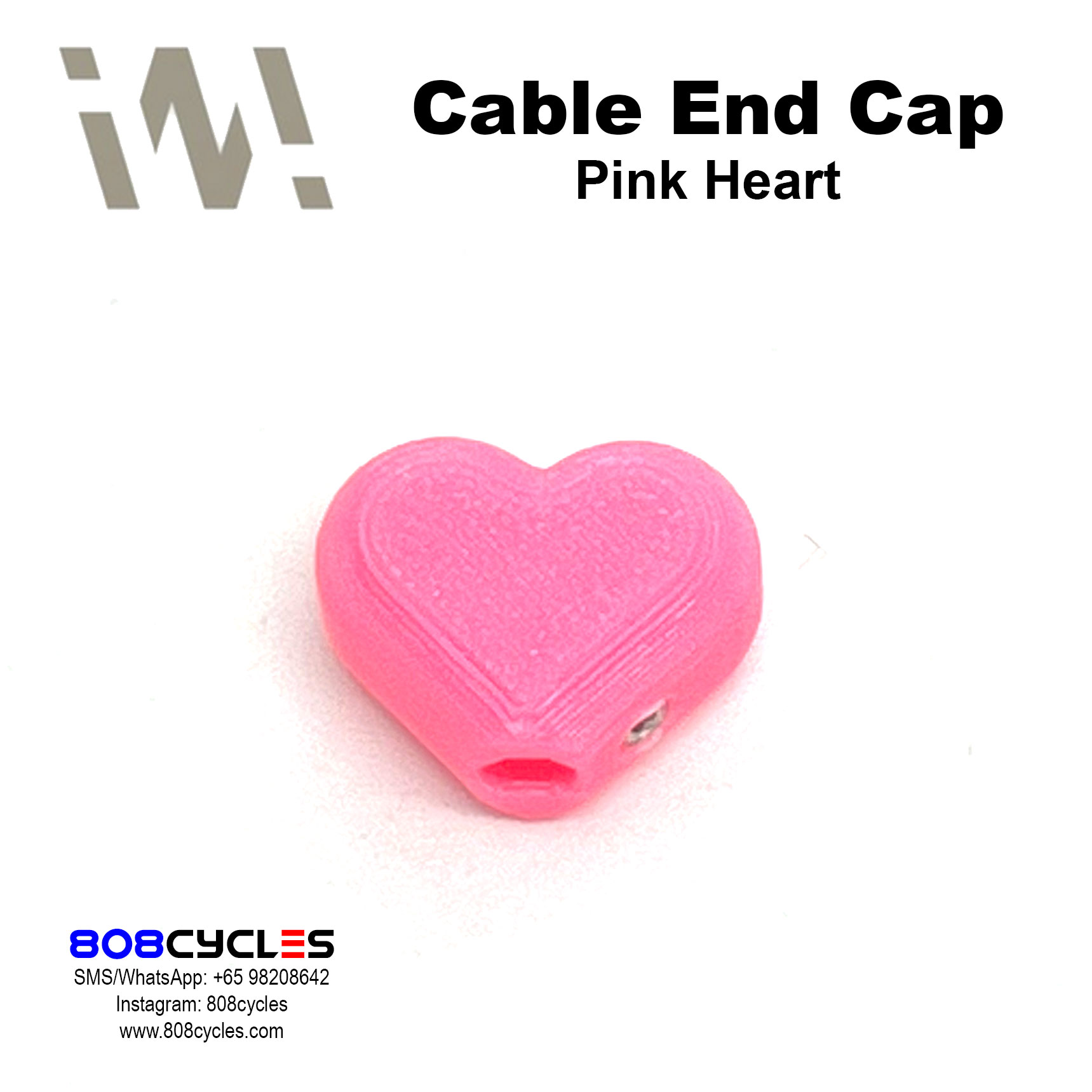 WhamDesign Cable End Cap - Pink Heart - Image 2