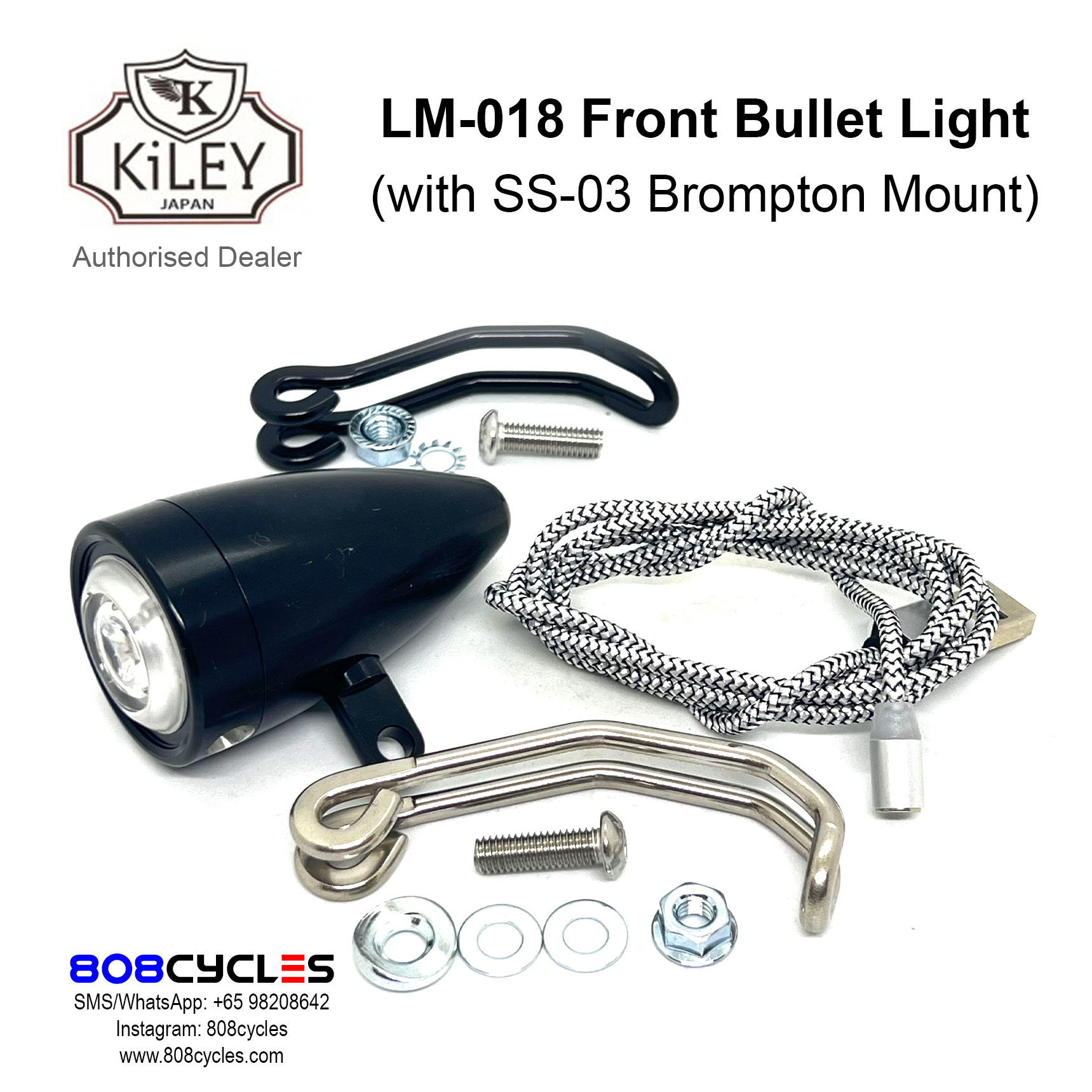 KiLEY LM-018 Front Bullet Light (Black) + SS-03 bracket - Image 2