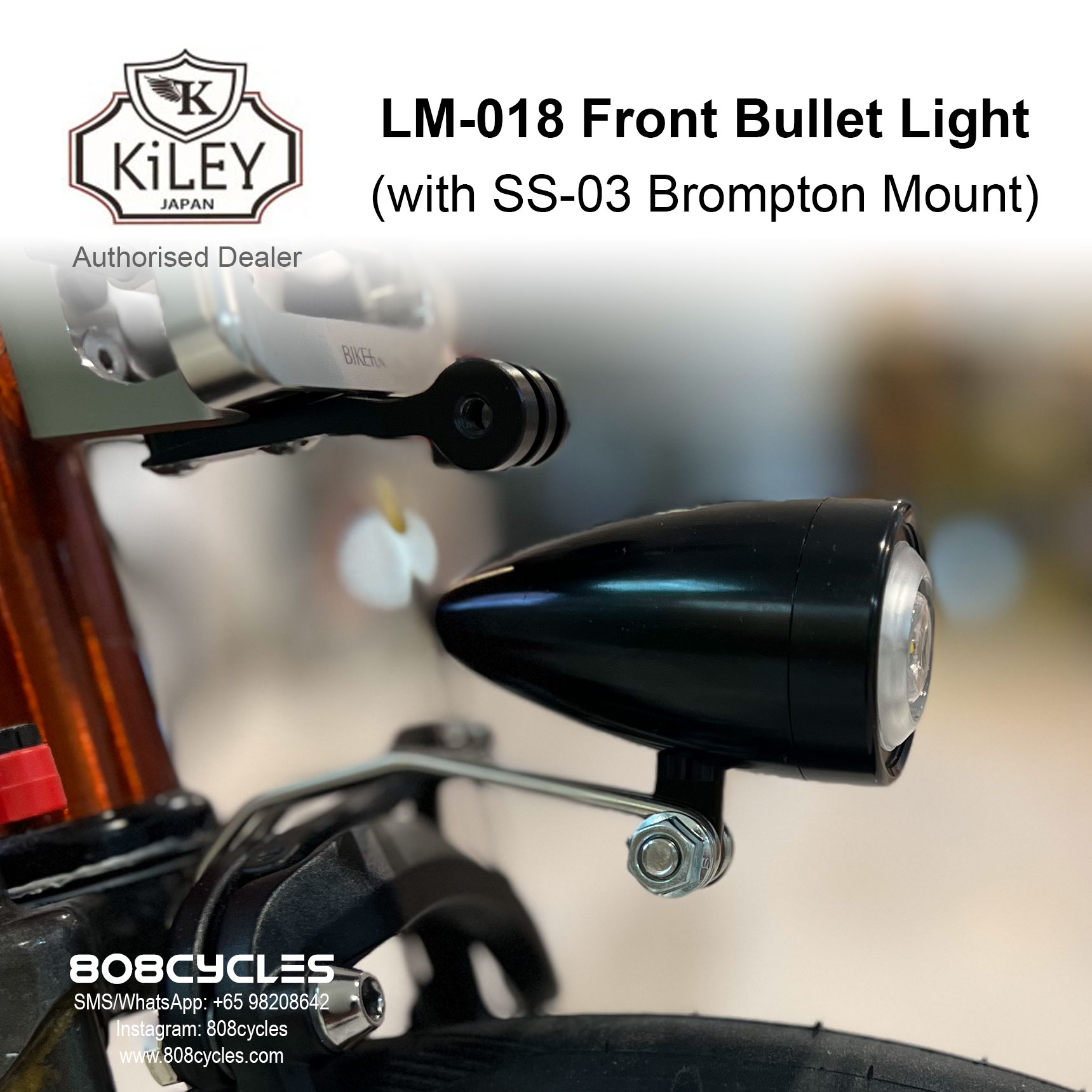 KiLEY LM-018 Front Bullet Light (Black) + SS-03 bracket - Image 3