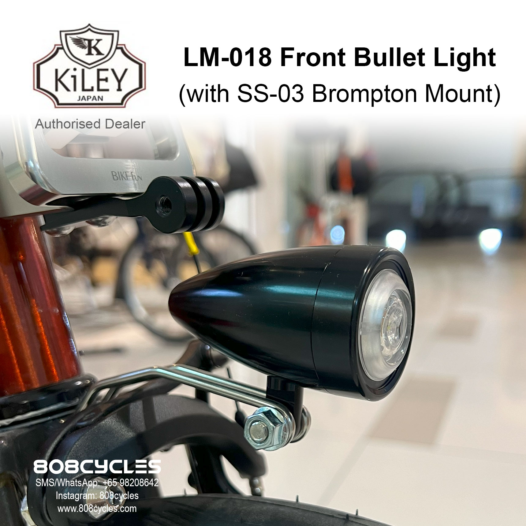 KiLEY LM-018 Front Bullet Light (Black) + SS-03 bracket - Image 4