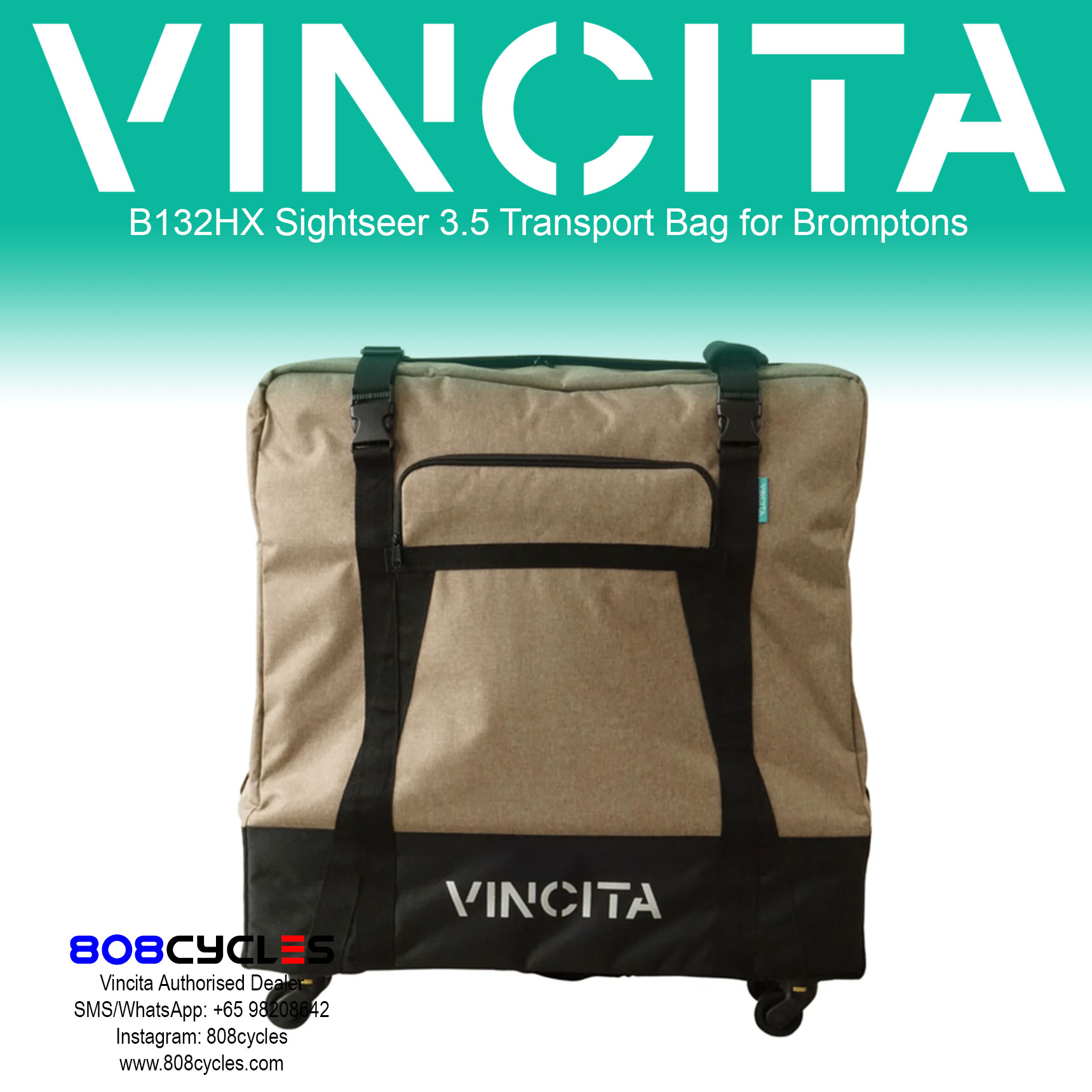 Vincita B132HX Sightseer 3.5 Transport Bag for Brompton - Image 2