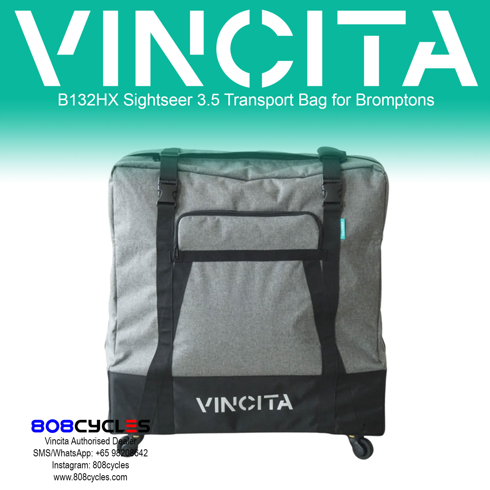 Vincita B132HX Sightseer 3.5 Transport Bag for Brompton - Image 3