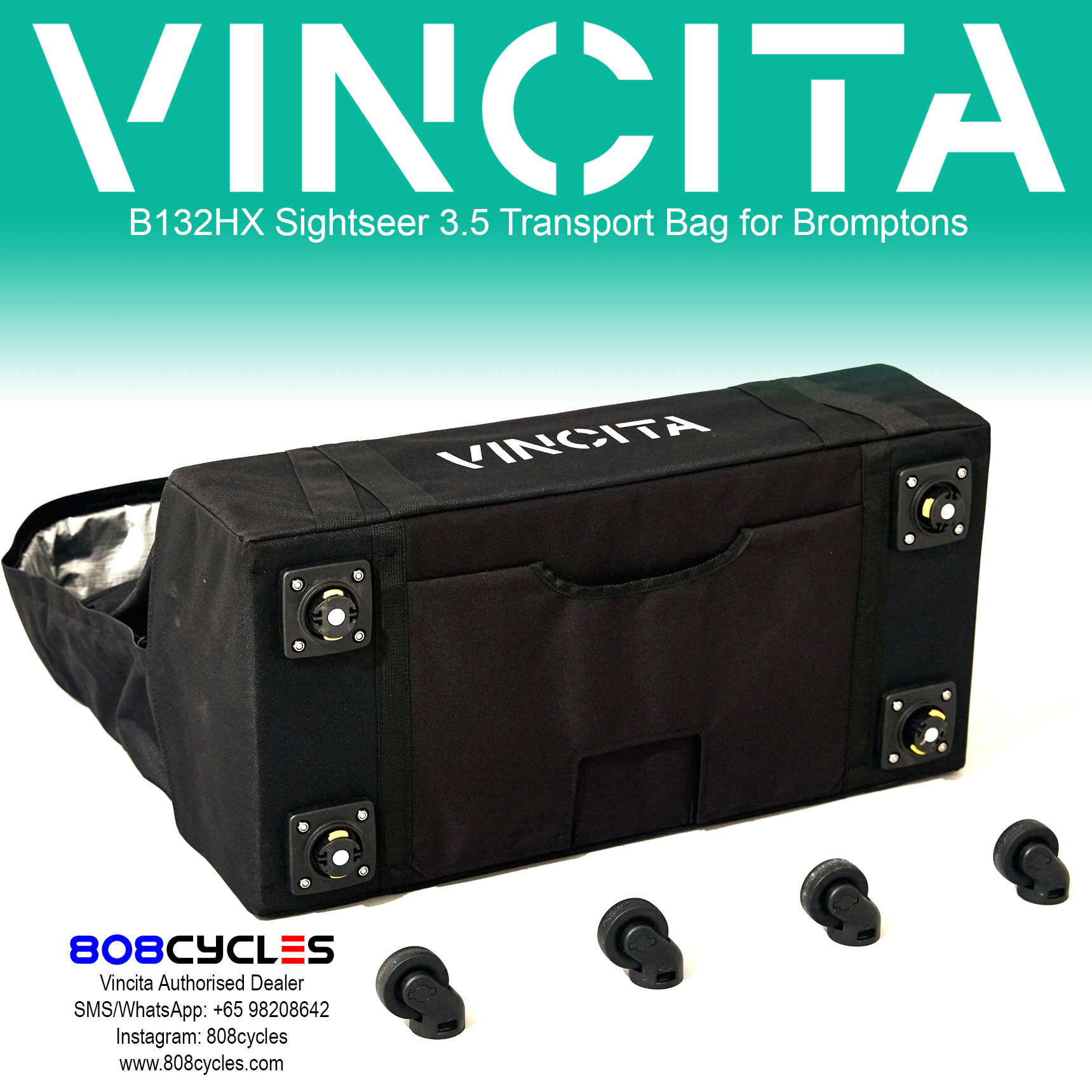 Vincita B132HX Sightseer 3.5 Transport Bag for Brompton - Image 4